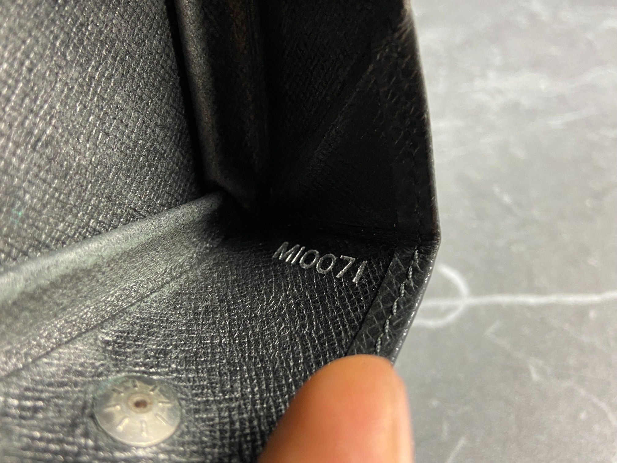 Louis Vuitton Coin Purse Black Taiga Leather