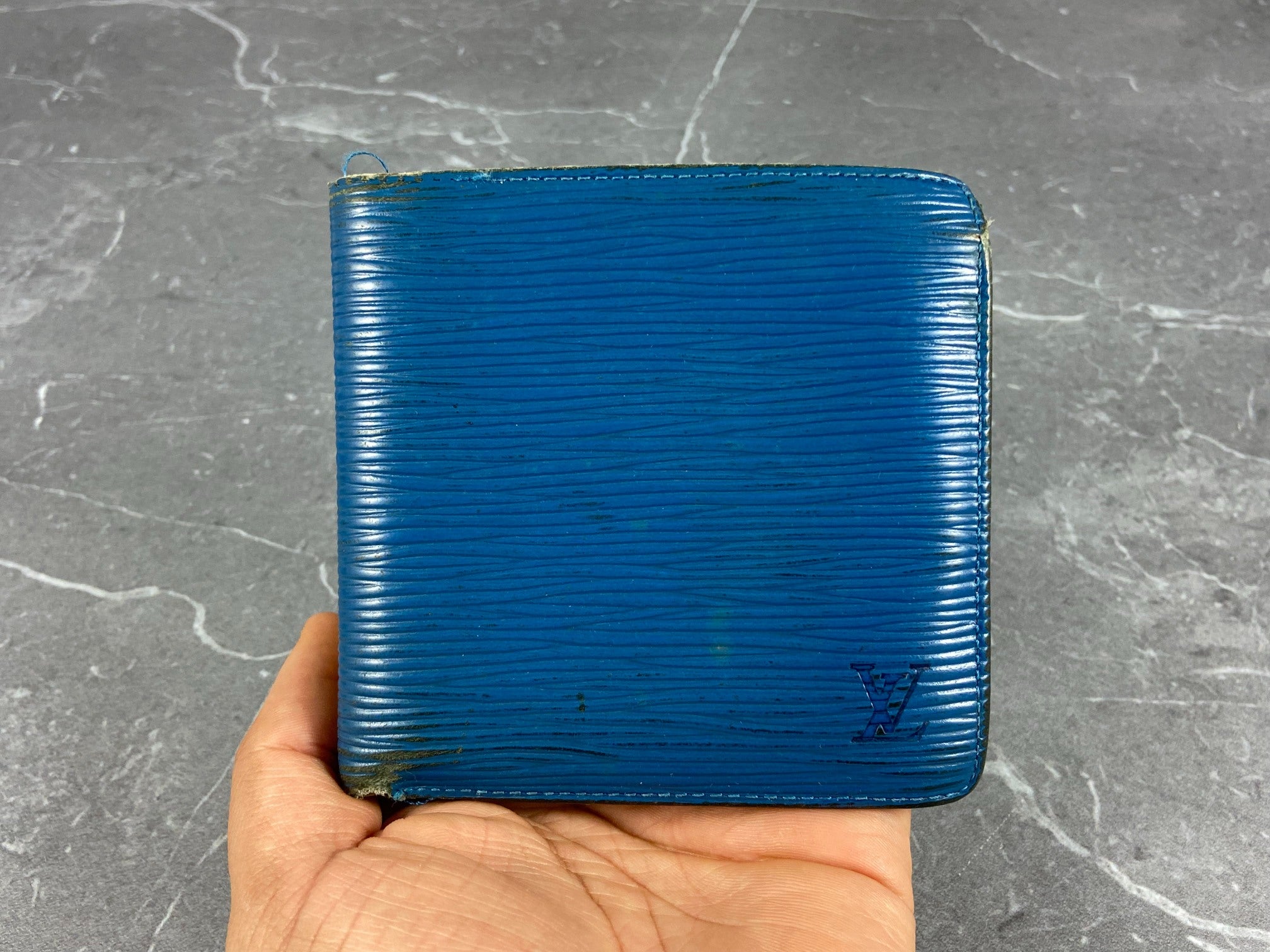 Louis Vuitton Marco Wallet Blue Epi Leather