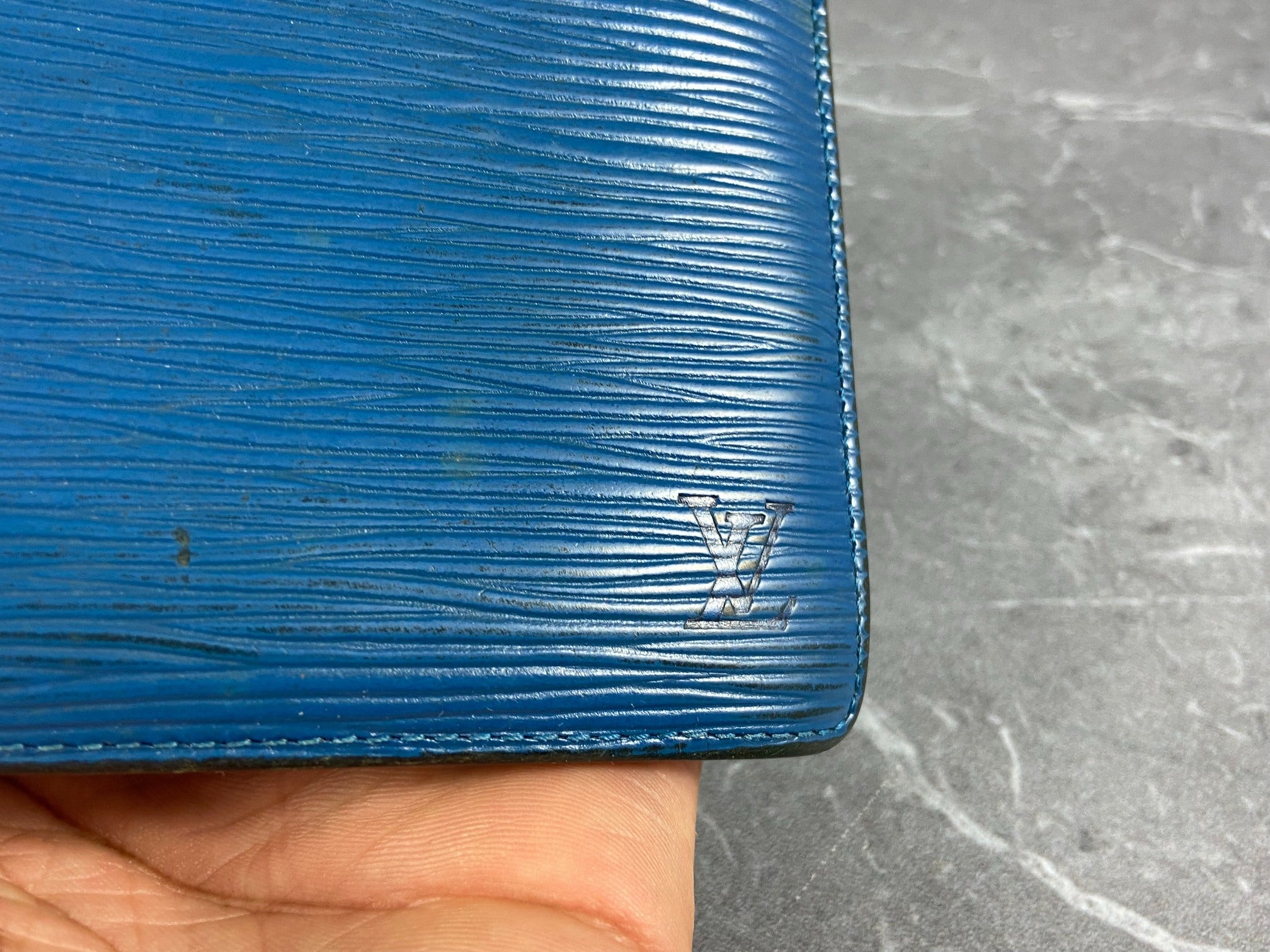 Louis Vuitton Marco Wallet Blue Epi Leather