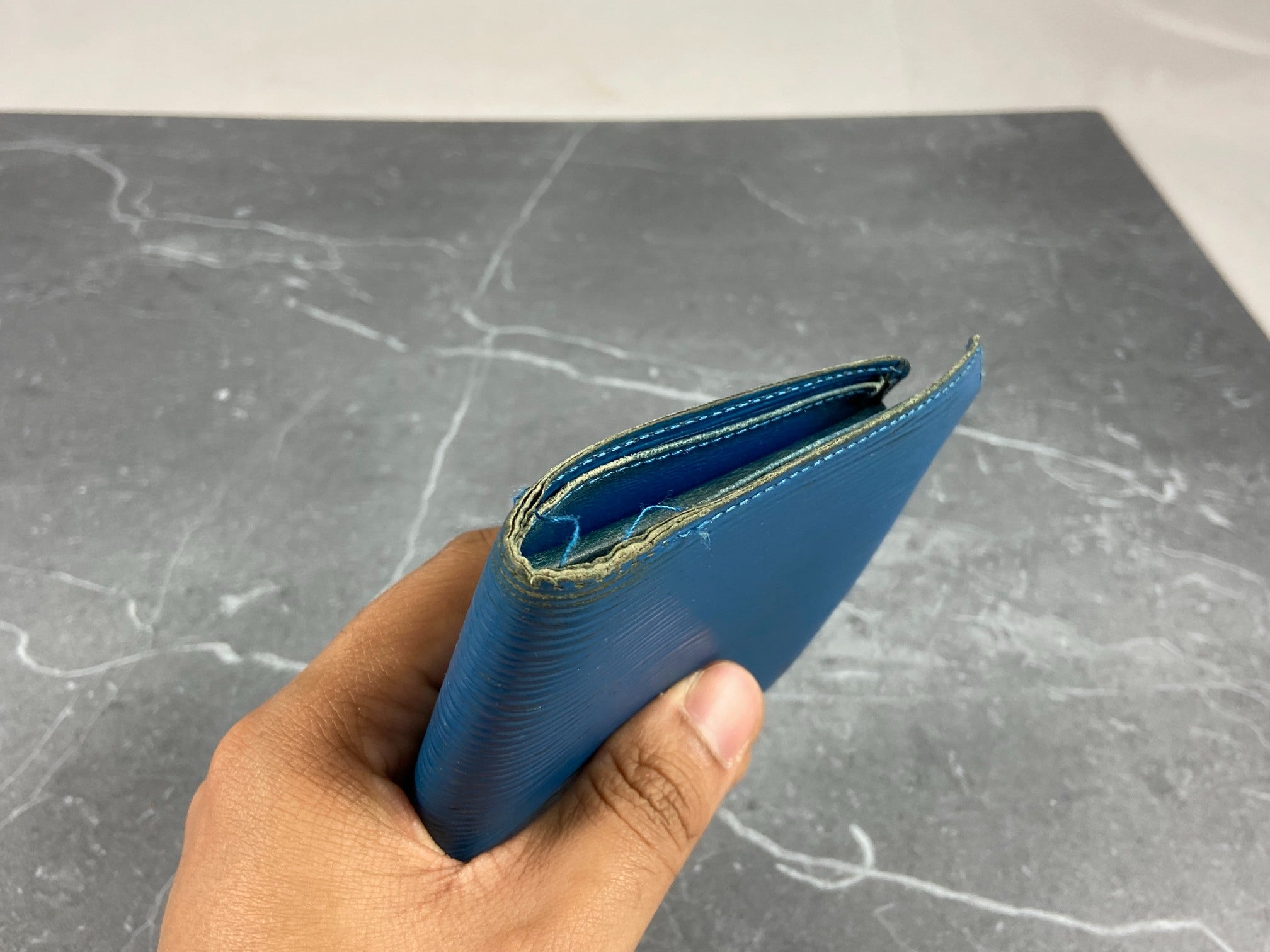 Louis Vuitton Marco Wallet Blue Epi Leather