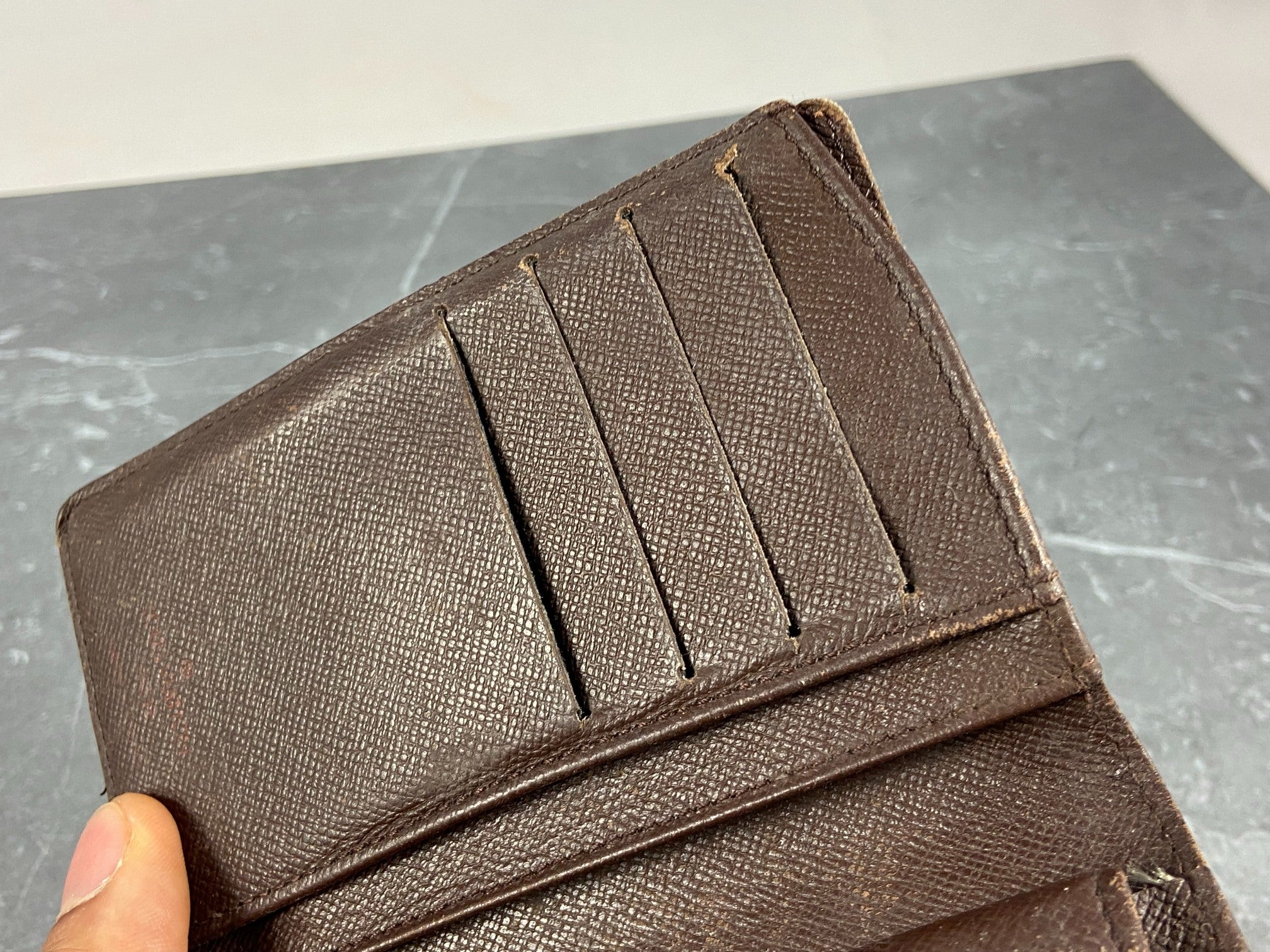 Louis Vuitton French Compact Wallet Damier Ebene Canvas