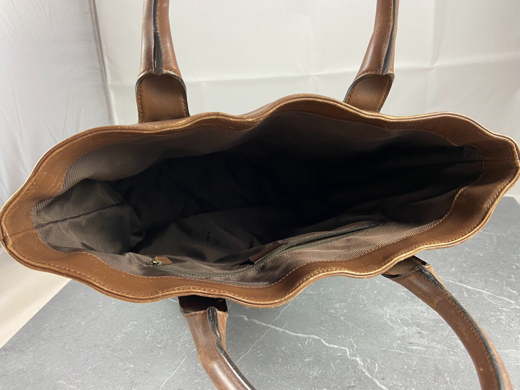 Gucci Hand / Tote Bag Beige GG Monogram + Brown Leather