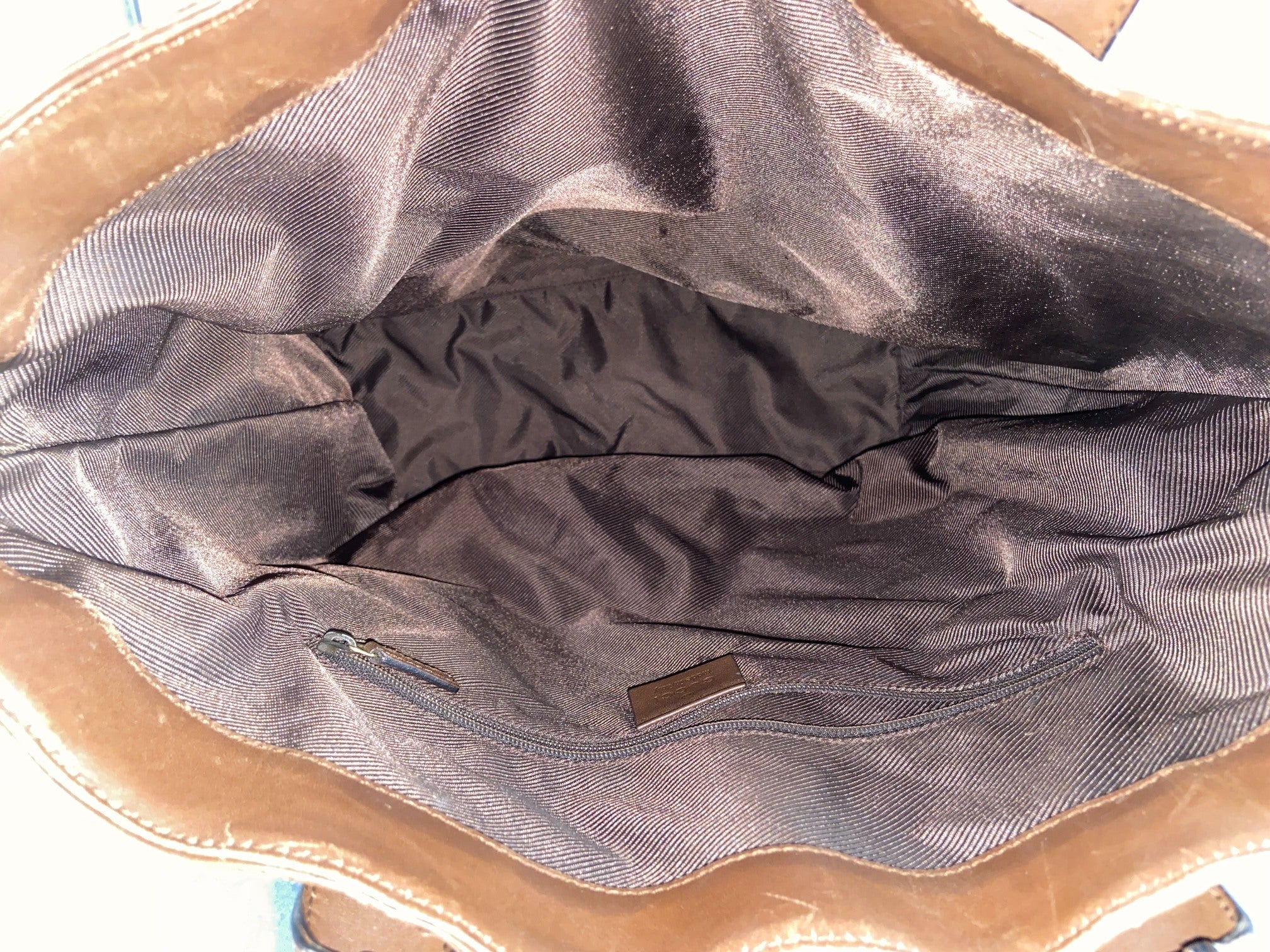 Gucci Hand / Tote Bag Beige GG Monogram + Brown Leather