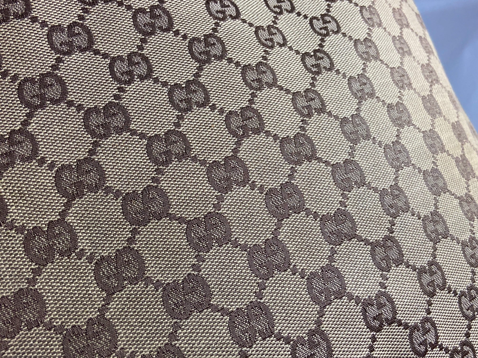 Gucci Hand / Tote Bag Beige GG Monogram + Brown Leather