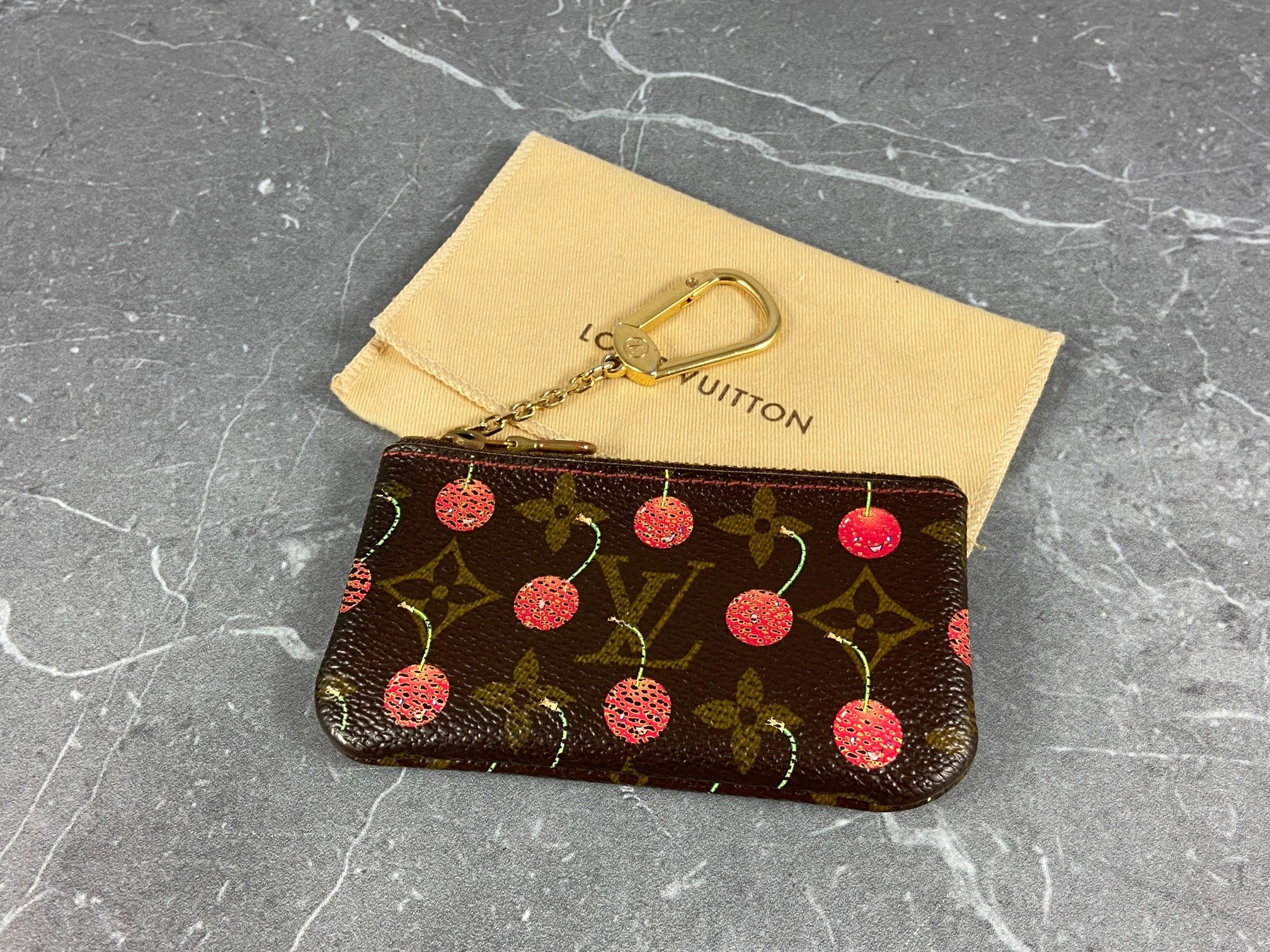 Louis Vuitton Takashi Murakami Pochette Cles Key Pouch Cerise Monogram Canvas