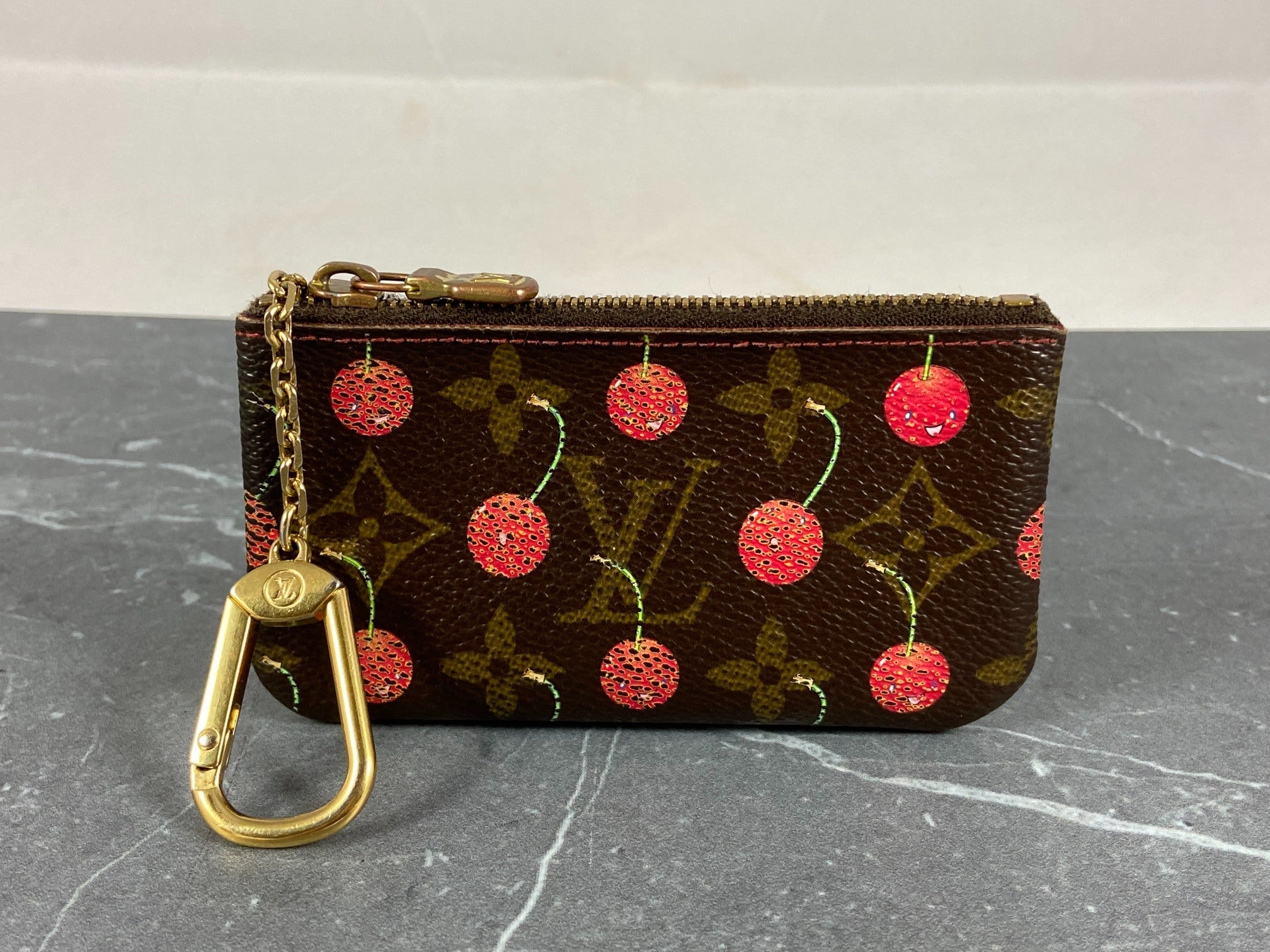 Louis Vuitton Takashi Murakami Pochette Cles Key Pouch Cerise Monogram Canvas