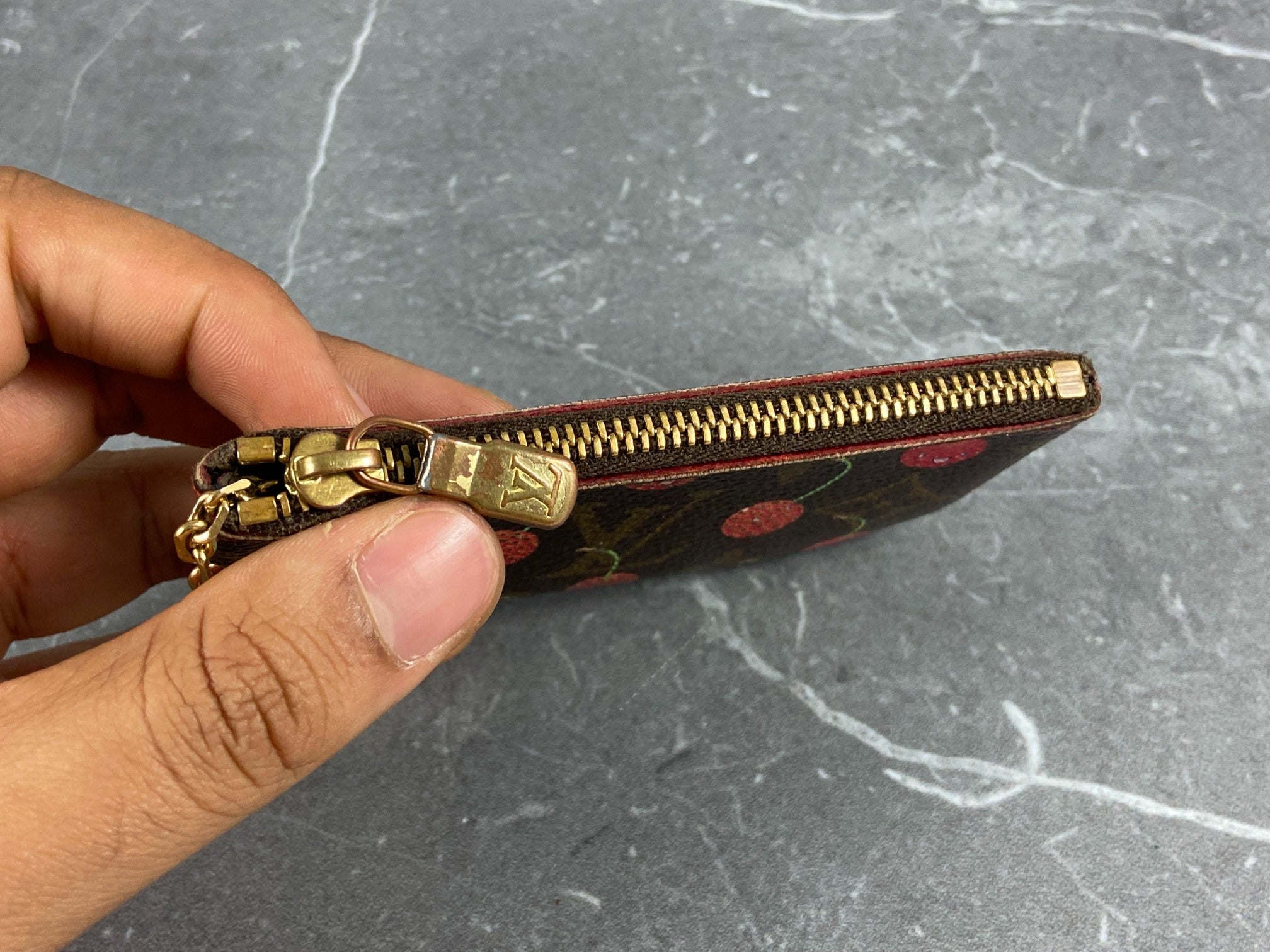 Louis Vuitton Takashi Murakami Pochette Cles Key Pouch Cerise Monogram Canvas