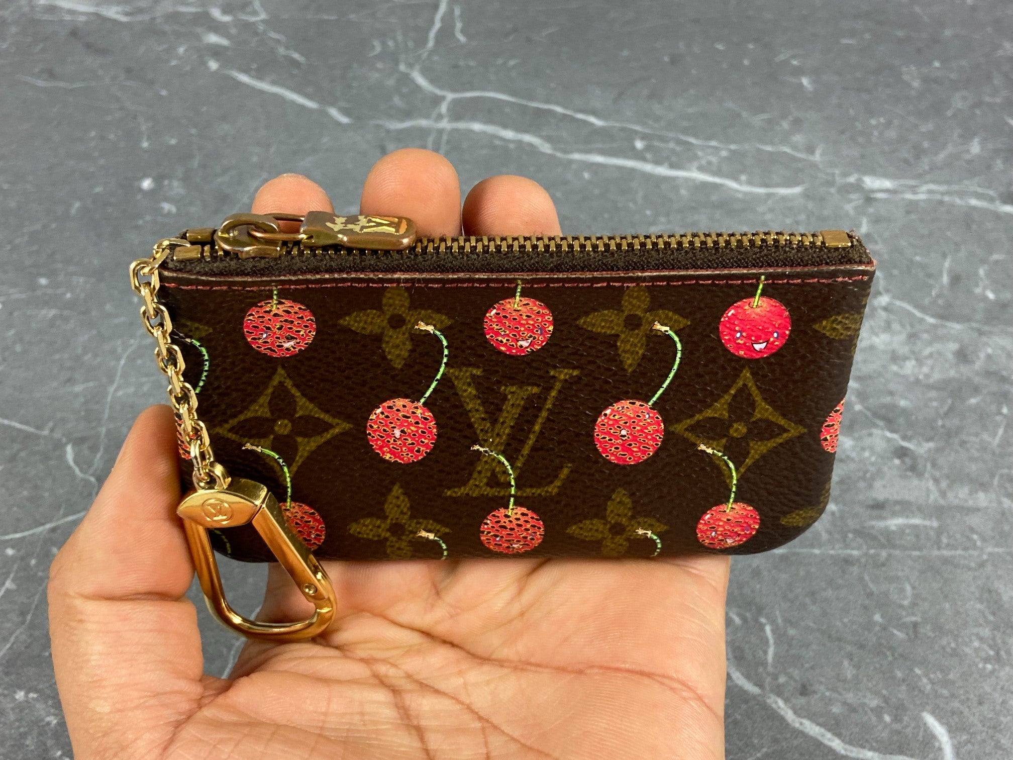 Louis Vuitton Takashi Murakami Pochette Cles Key Pouch Cerise Monogram Canvas