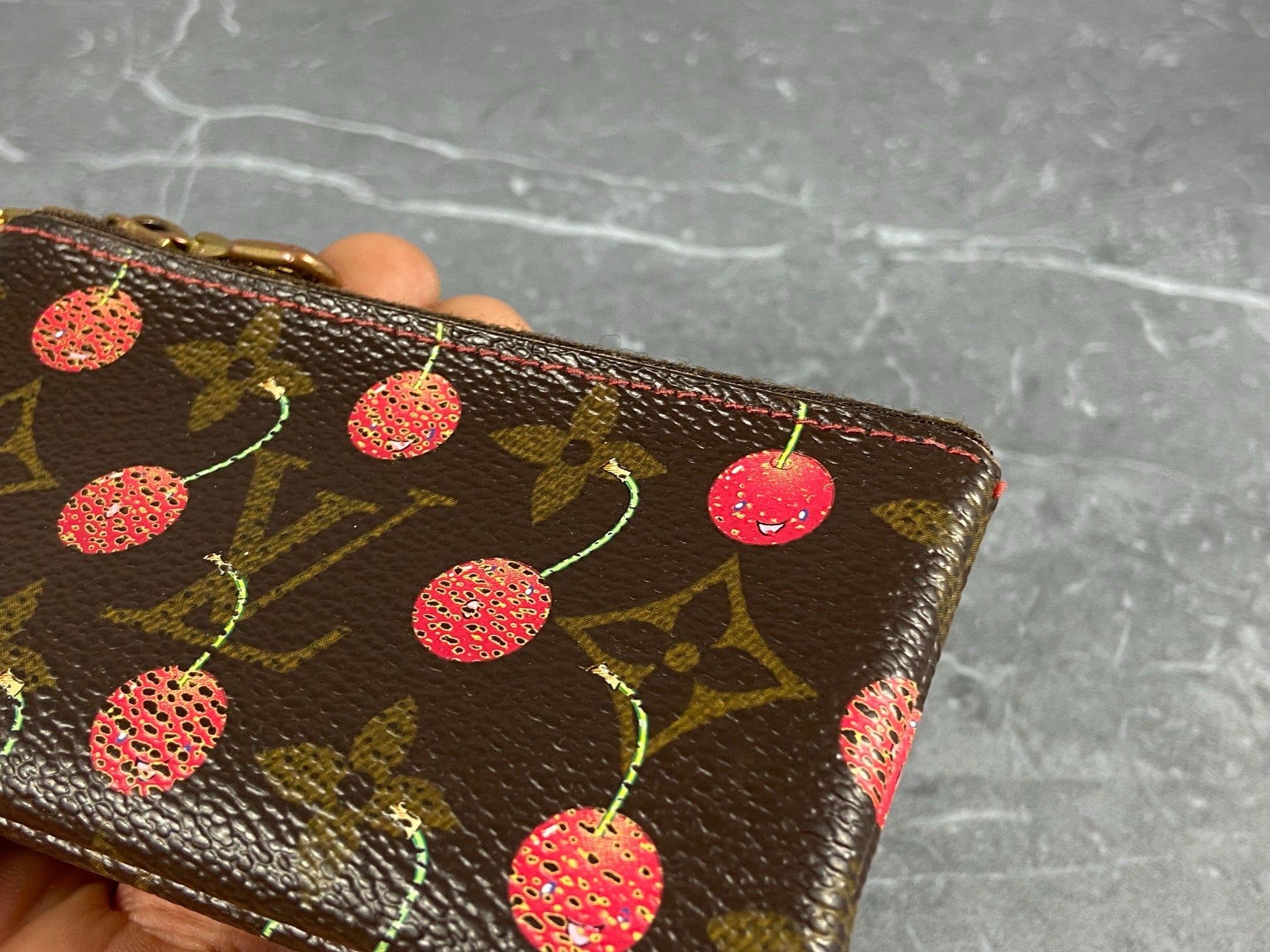 Louis Vuitton Takashi Murakami Pochette Cles Key Pouch Cerise Monogram Canvas