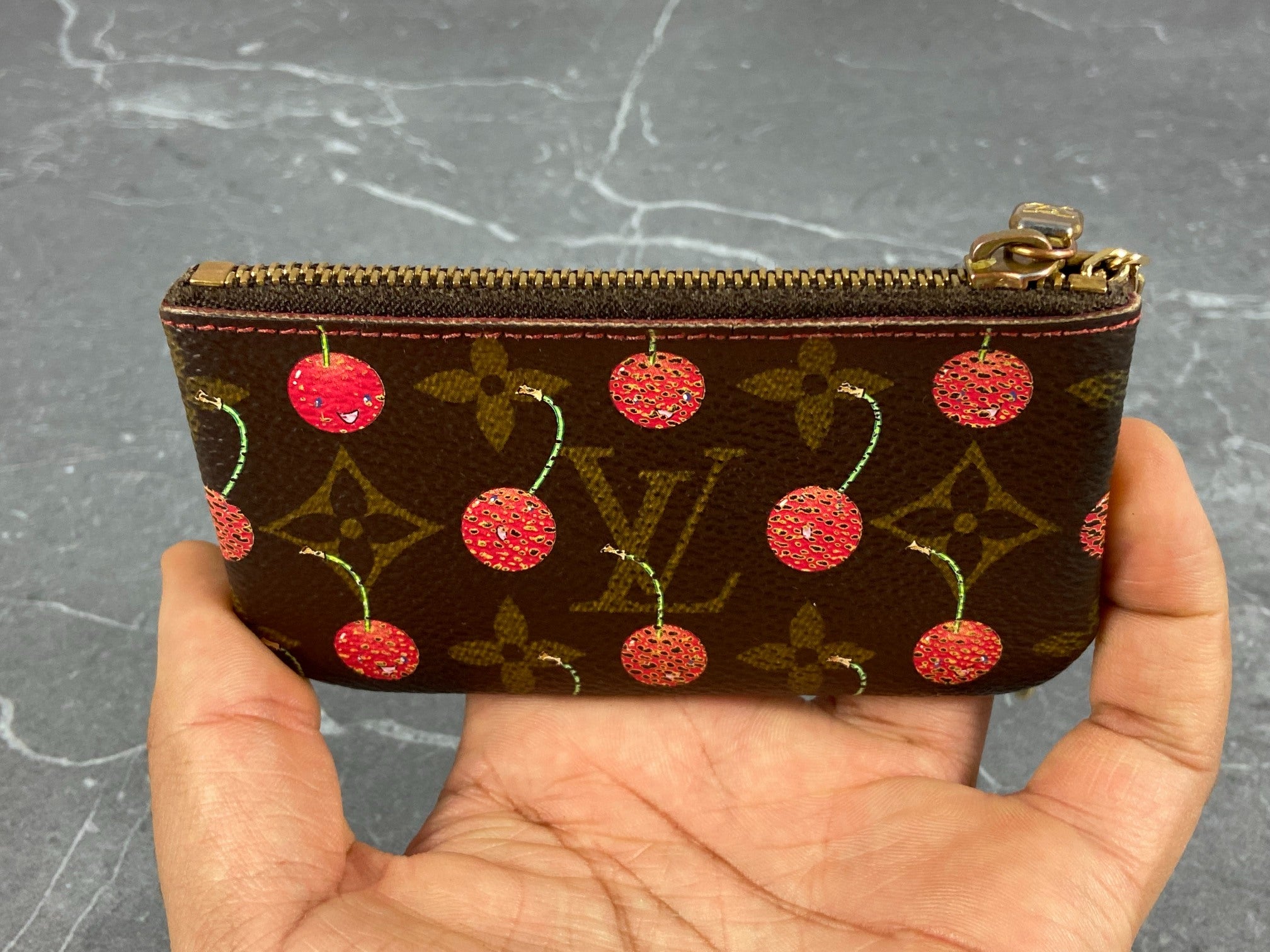 Louis Vuitton Takashi Murakami Pochette Cles Key Pouch Cerise Monogram Canvas