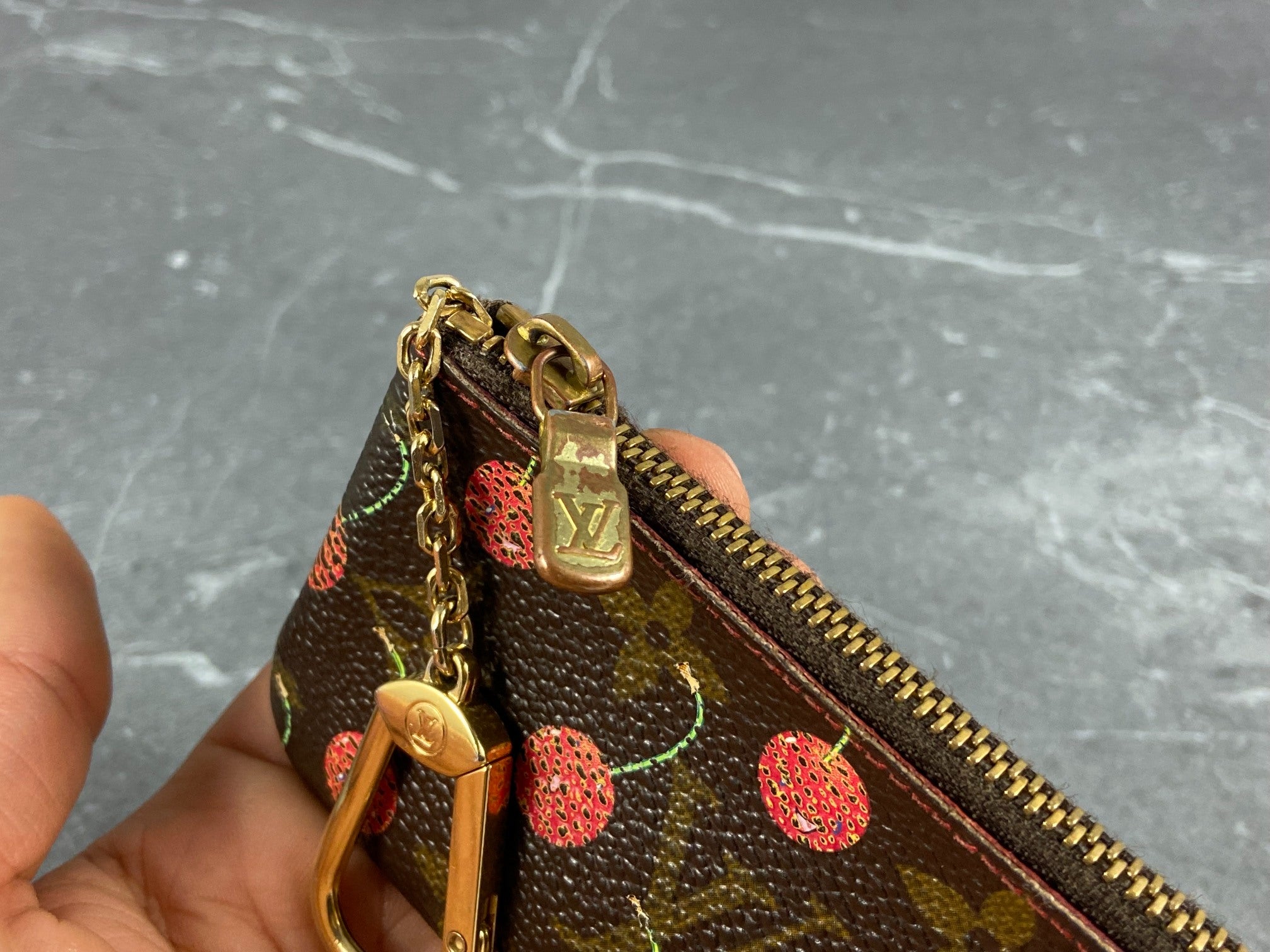 Louis Vuitton Takashi Murakami Pochette Cles Key Pouch Cerise Monogram Canvas