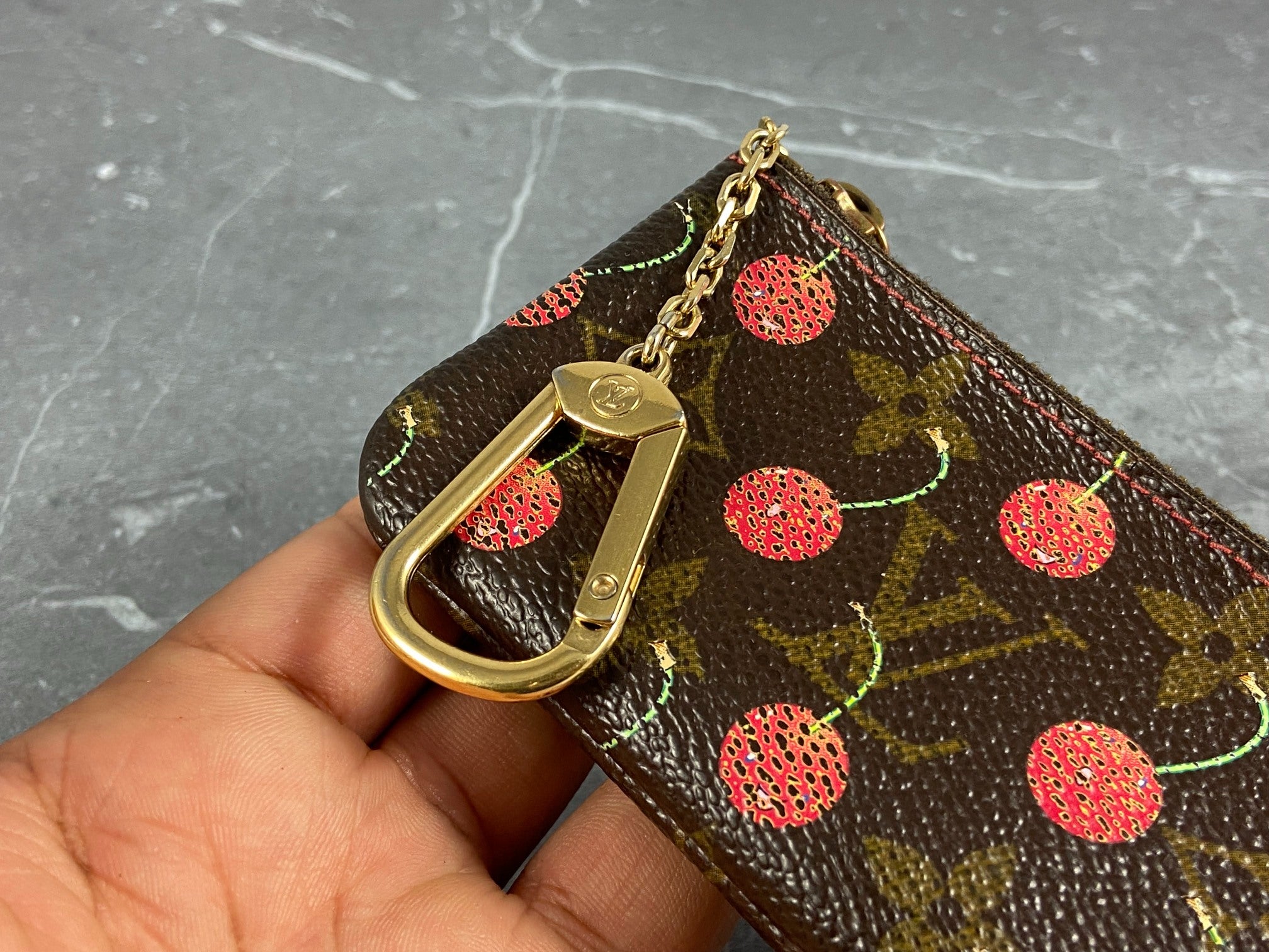 Louis Vuitton Takashi Murakami Pochette Cles Key Pouch Cerise Monogram Canvas