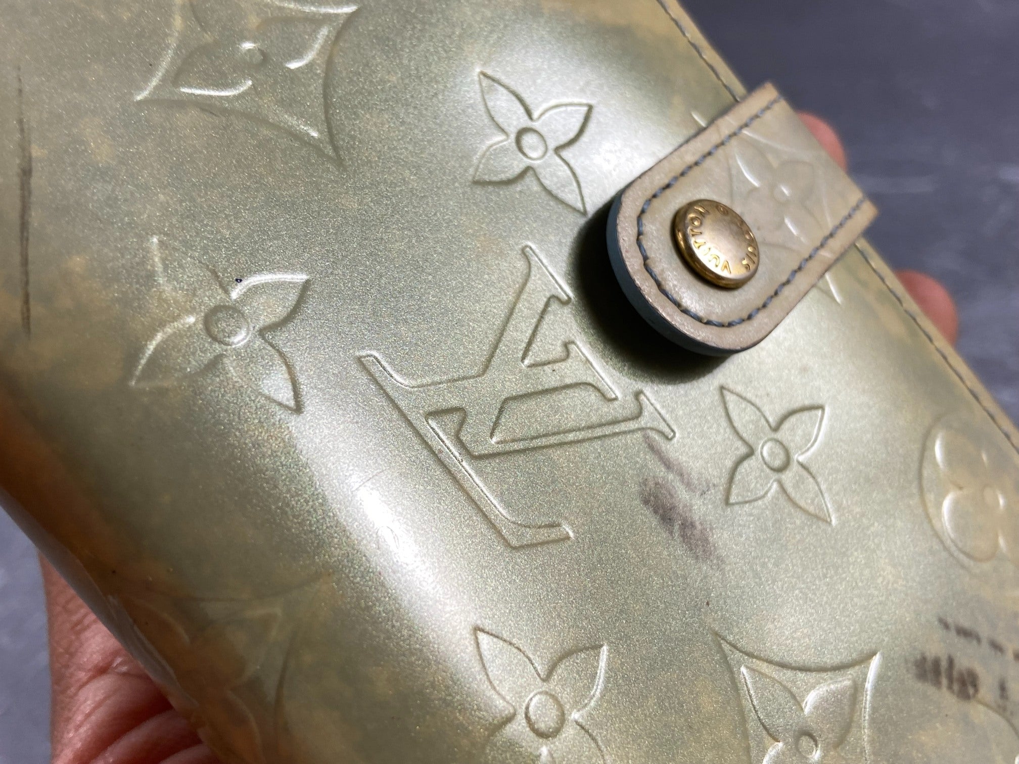 Louis Vuitton French Compact Wallet Black Vernis Leather