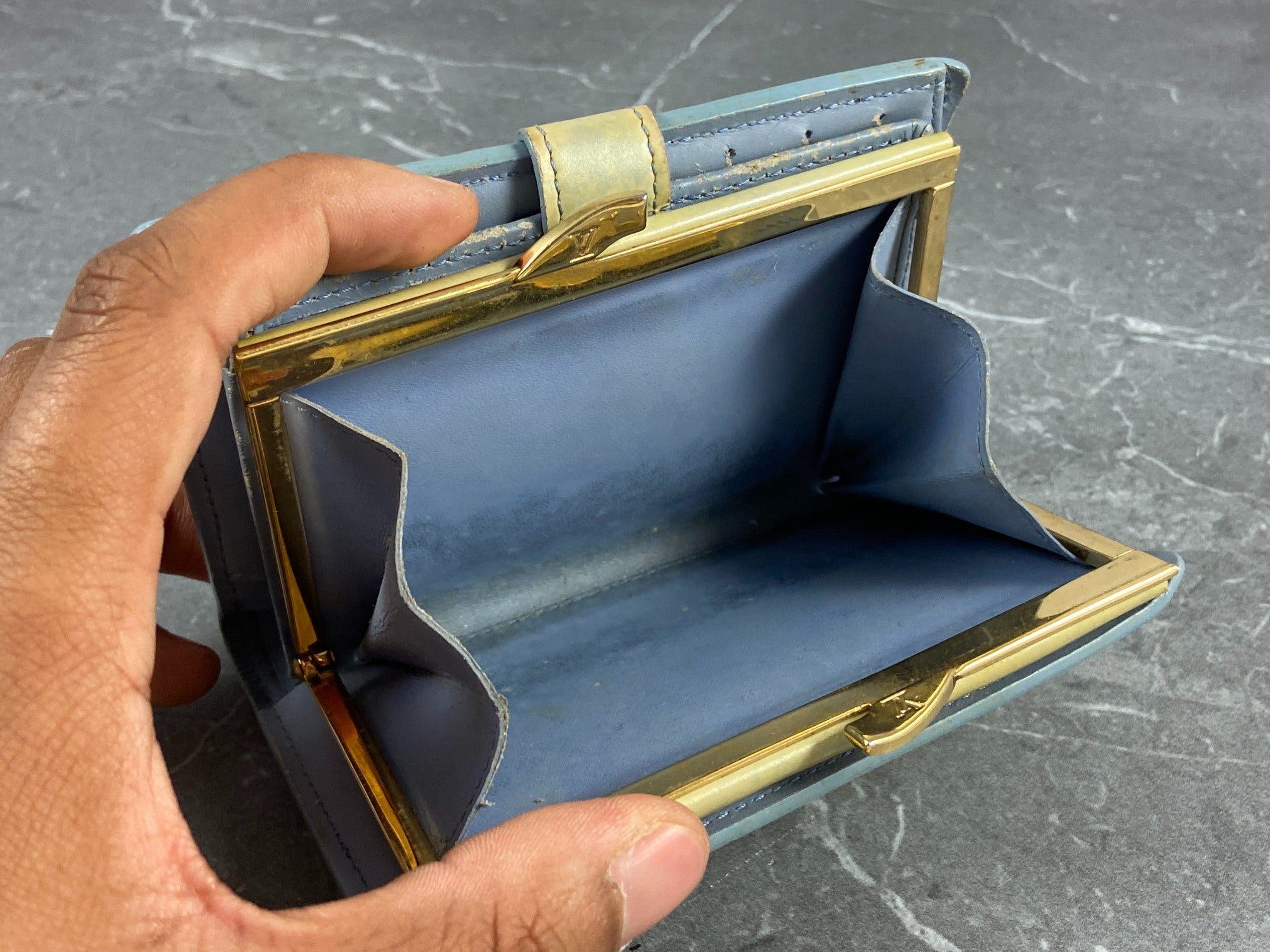 Louis Vuitton French Compact Wallet Black Vernis Leather