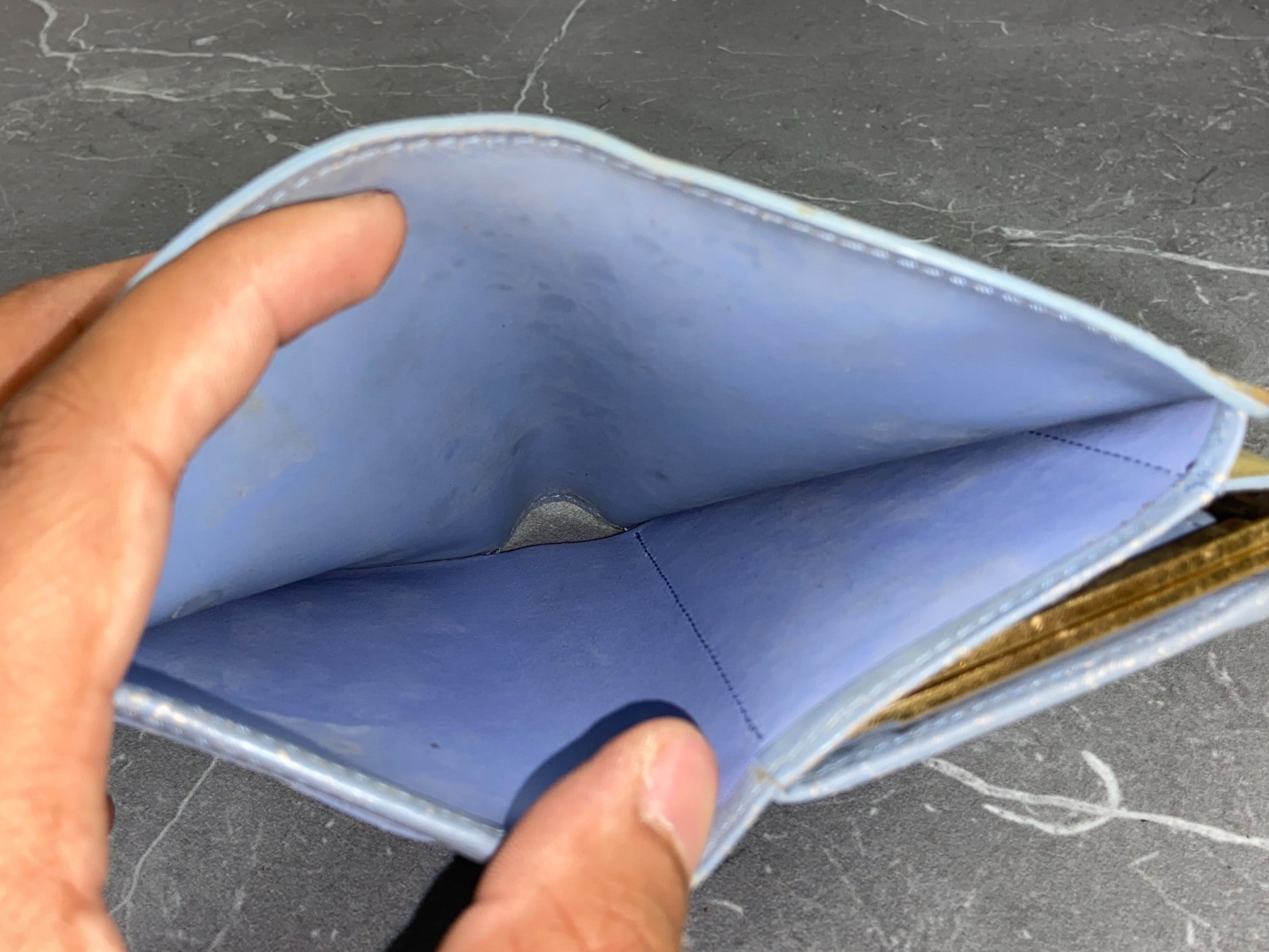 Louis Vuitton French Compact Wallet Black Vernis Leather