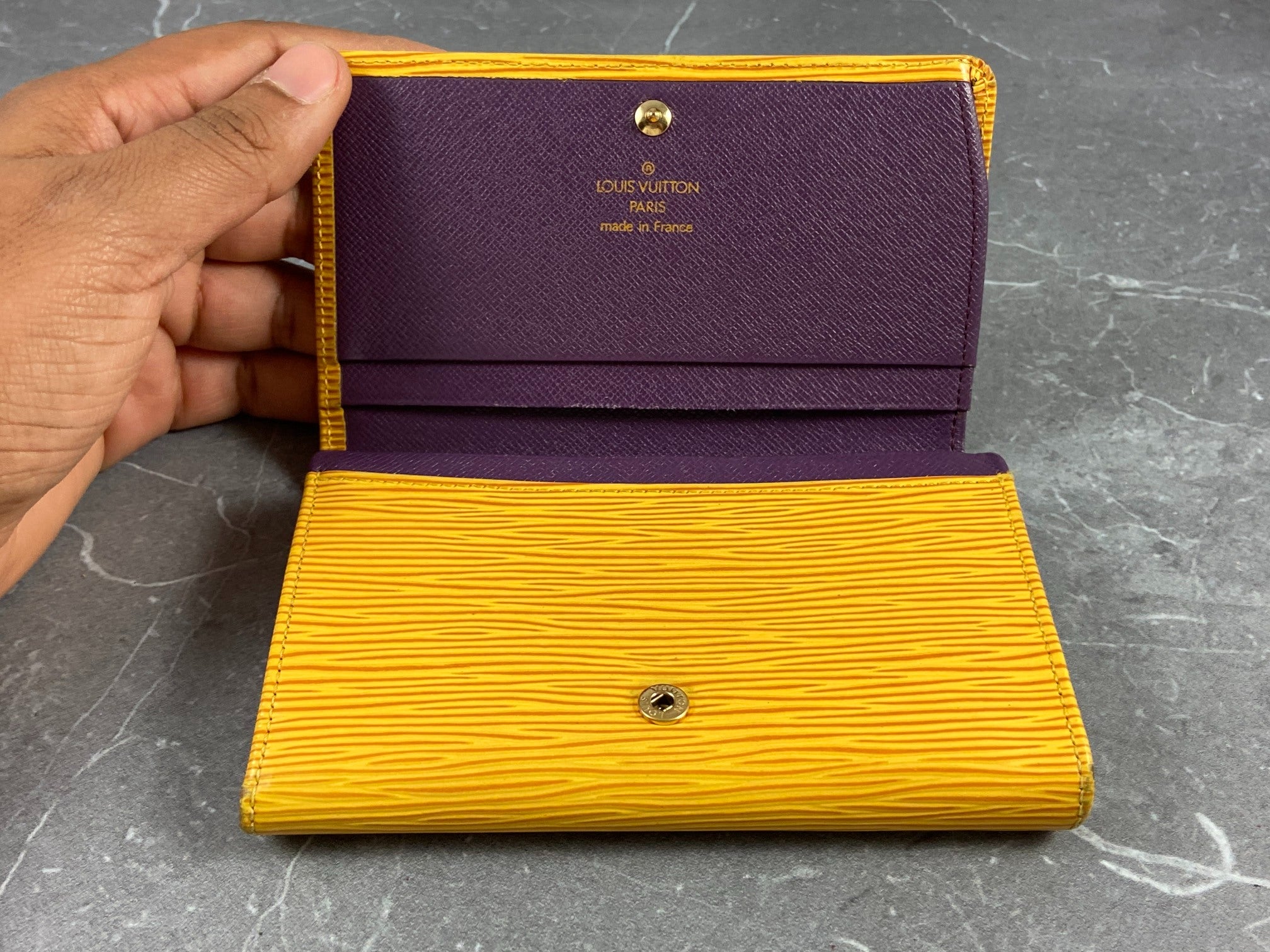Louis Vuitton Porte-Monnaie Tresor Yellow Epi Leather