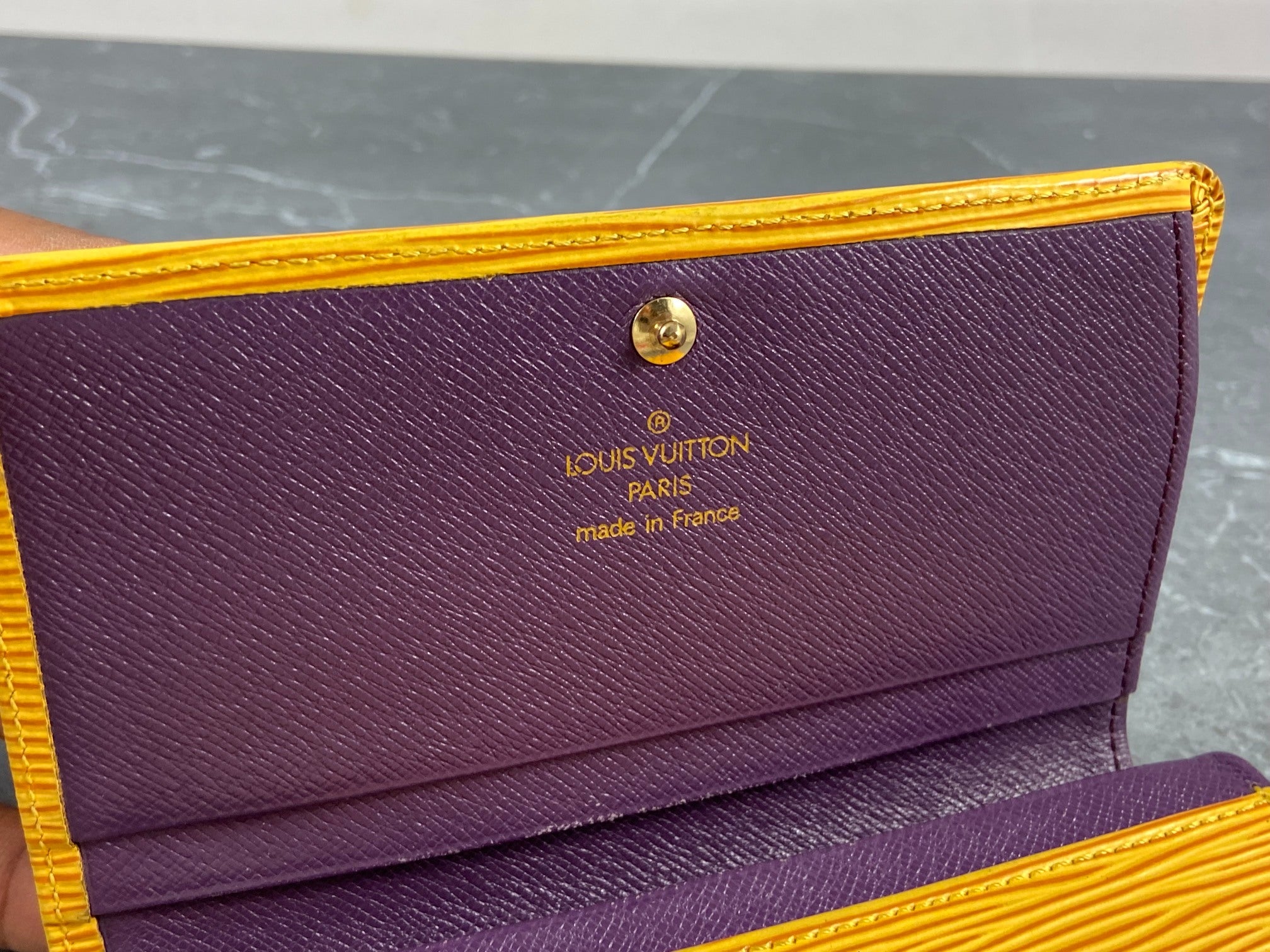 Louis Vuitton Porte-Monnaie Tresor Yellow Epi Leather