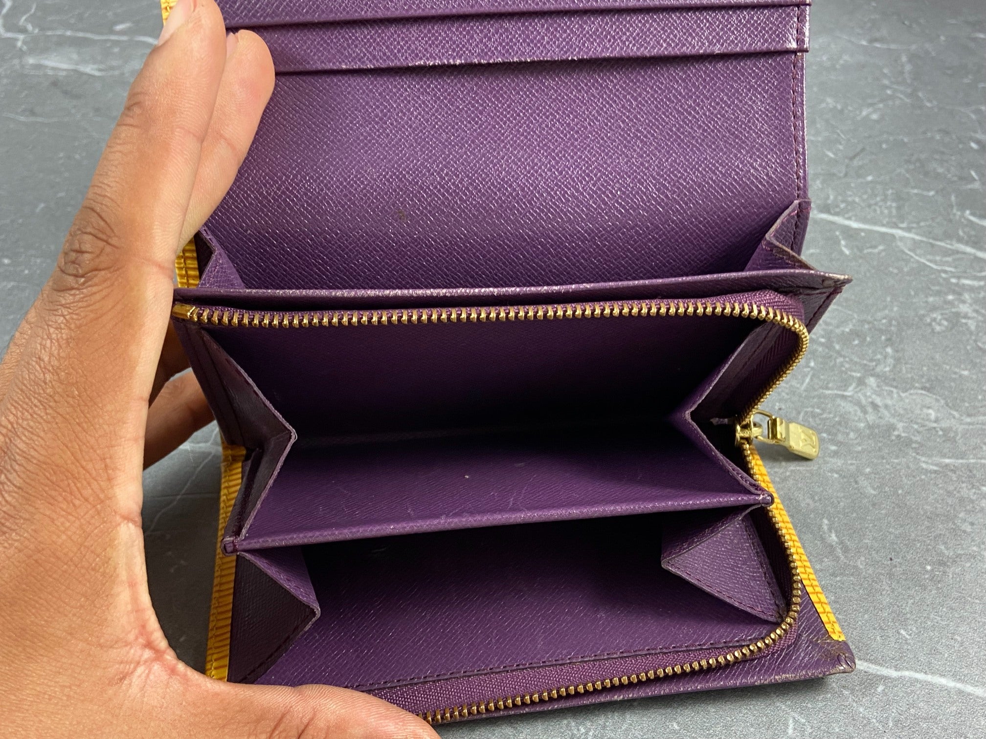 Louis Vuitton Porte-Monnaie Tresor Yellow Epi Leather