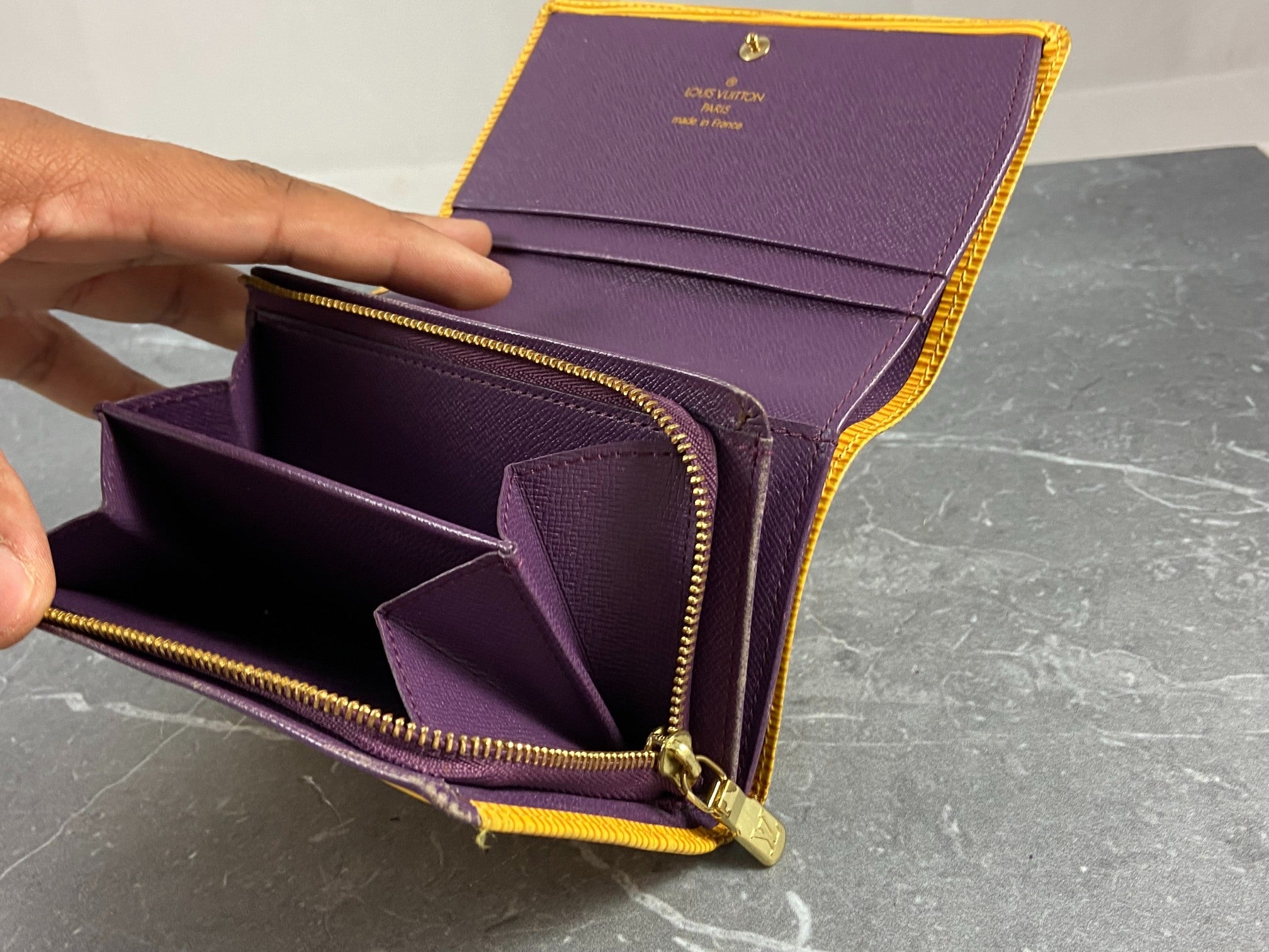 Louis Vuitton Porte-Monnaie Tresor Yellow Epi Leather