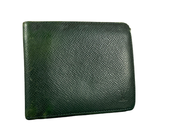 Louis Vuitton Bifold Wallet Dark Green Taiga Leather