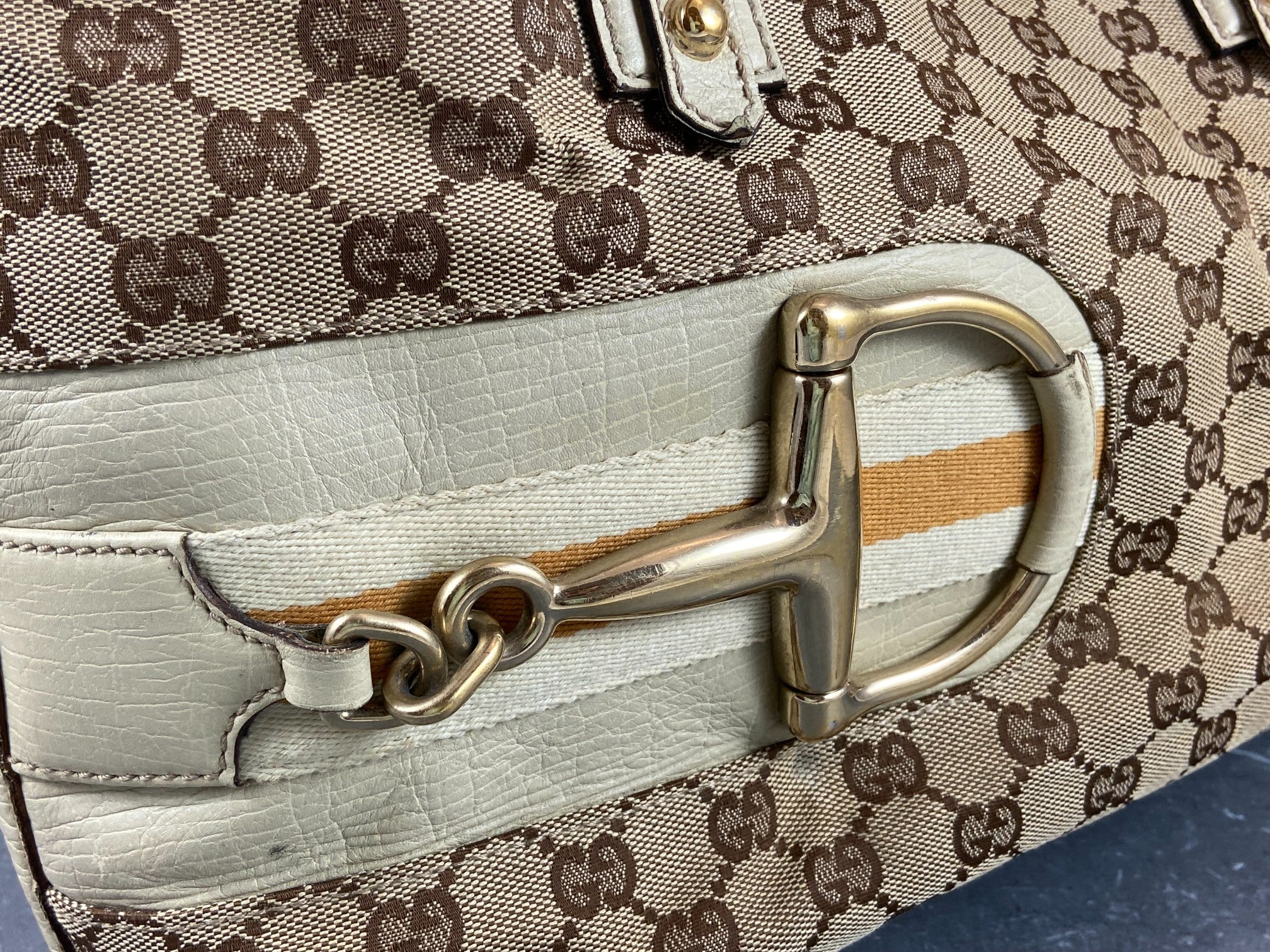 Gucci Horsebit Hand / Shopper Bag Grey GG Monogram