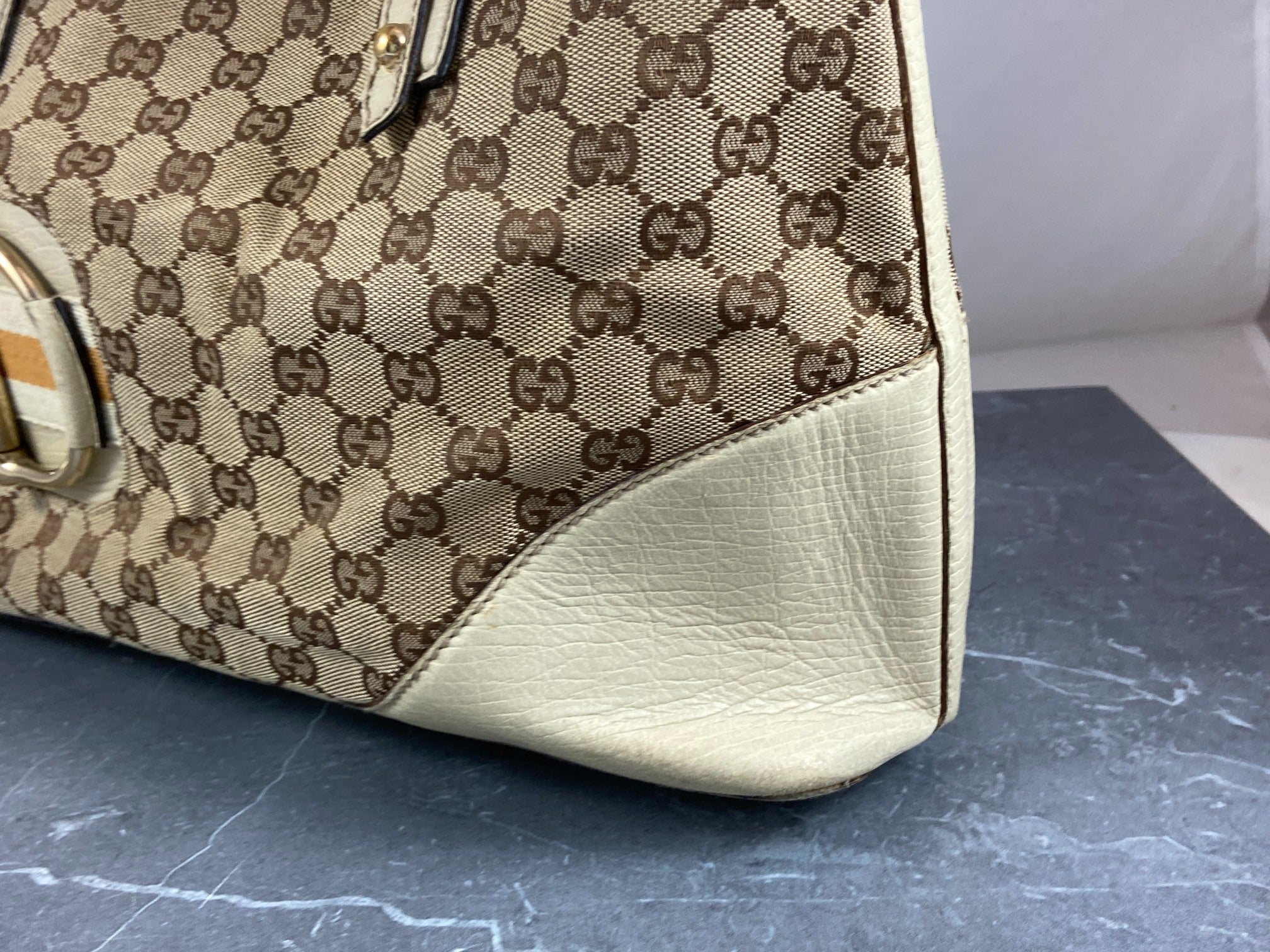 Gucci Horsebit Hand / Shopper Bag Grey GG Monogram