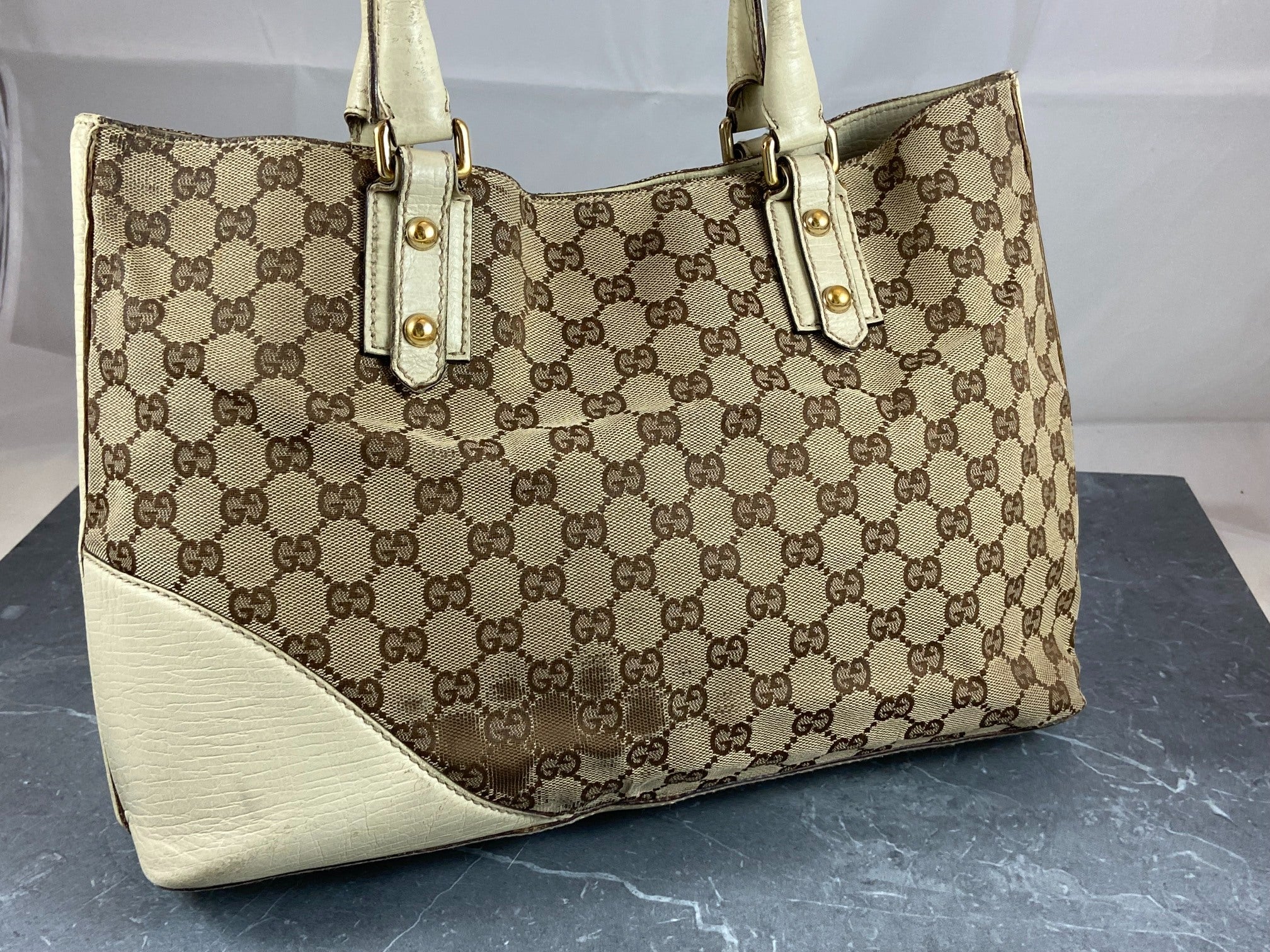 Gucci Horsebit Hand / Shopper Bag Grey GG Monogram
