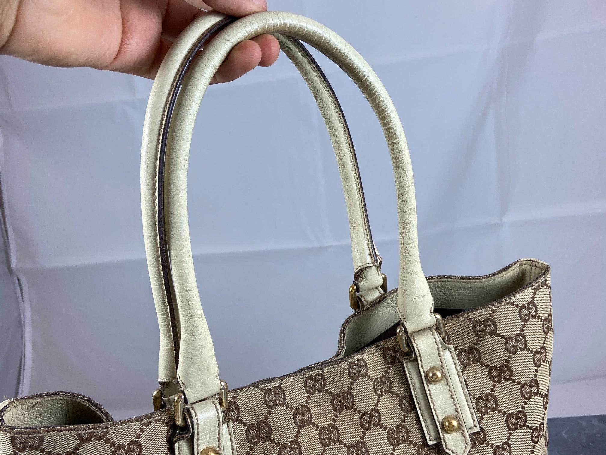 Gucci Horsebit Hand / Shopper Bag Grey GG Monogram
