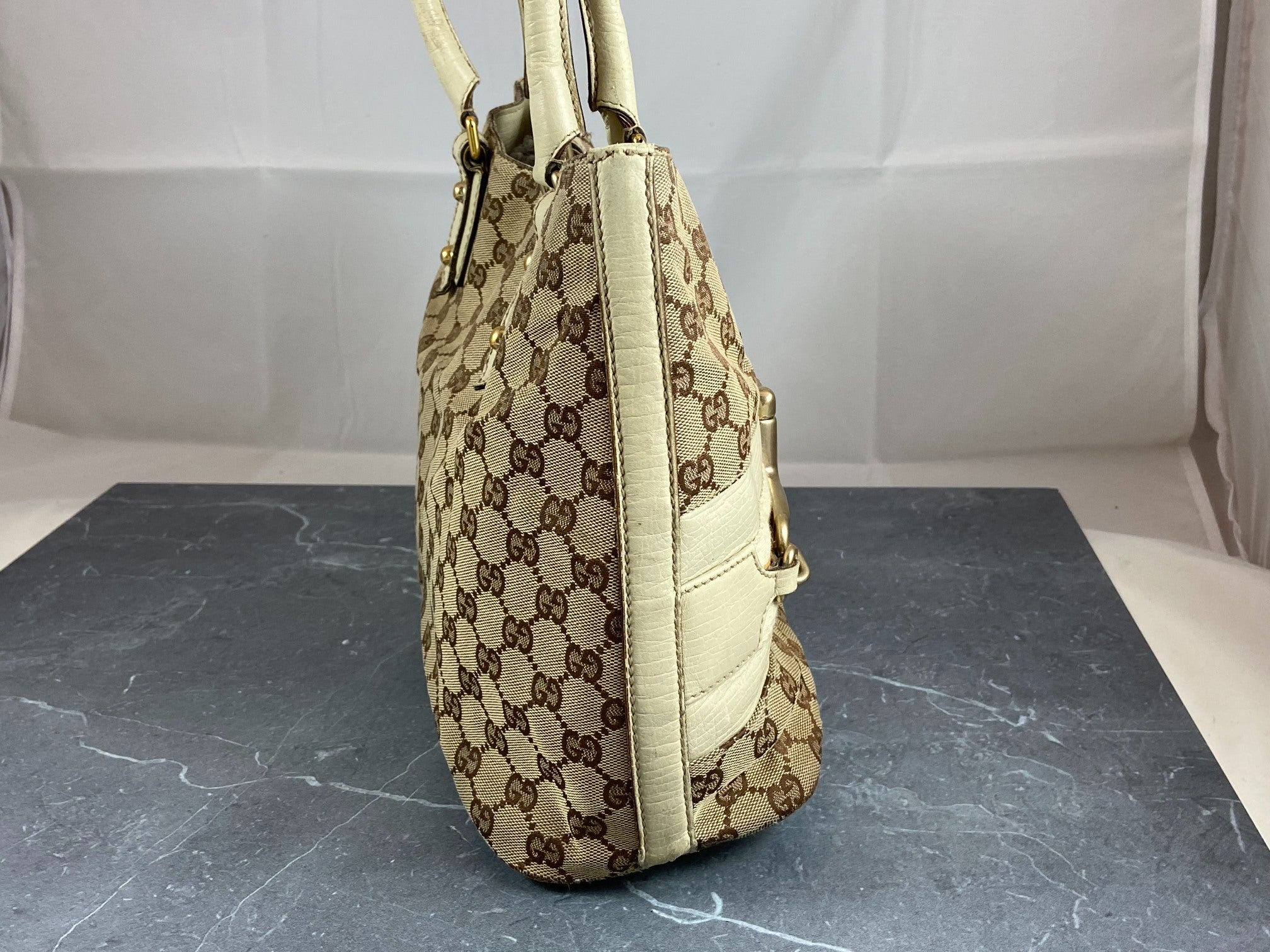Gucci Horsebit Hand / Shopper Bag Grey GG Monogram