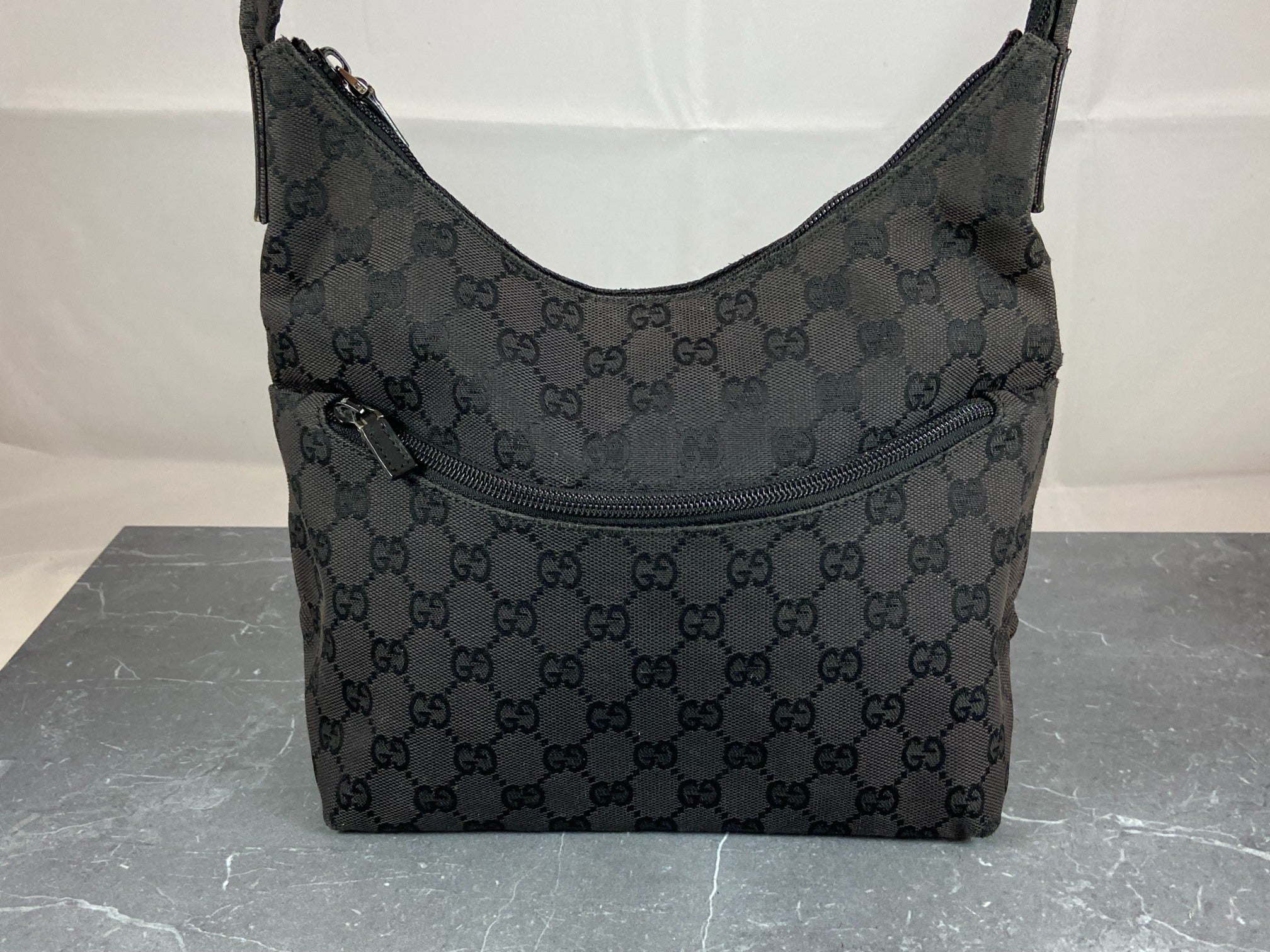Gucci Hand / Hobo Bag Black GG Monogram