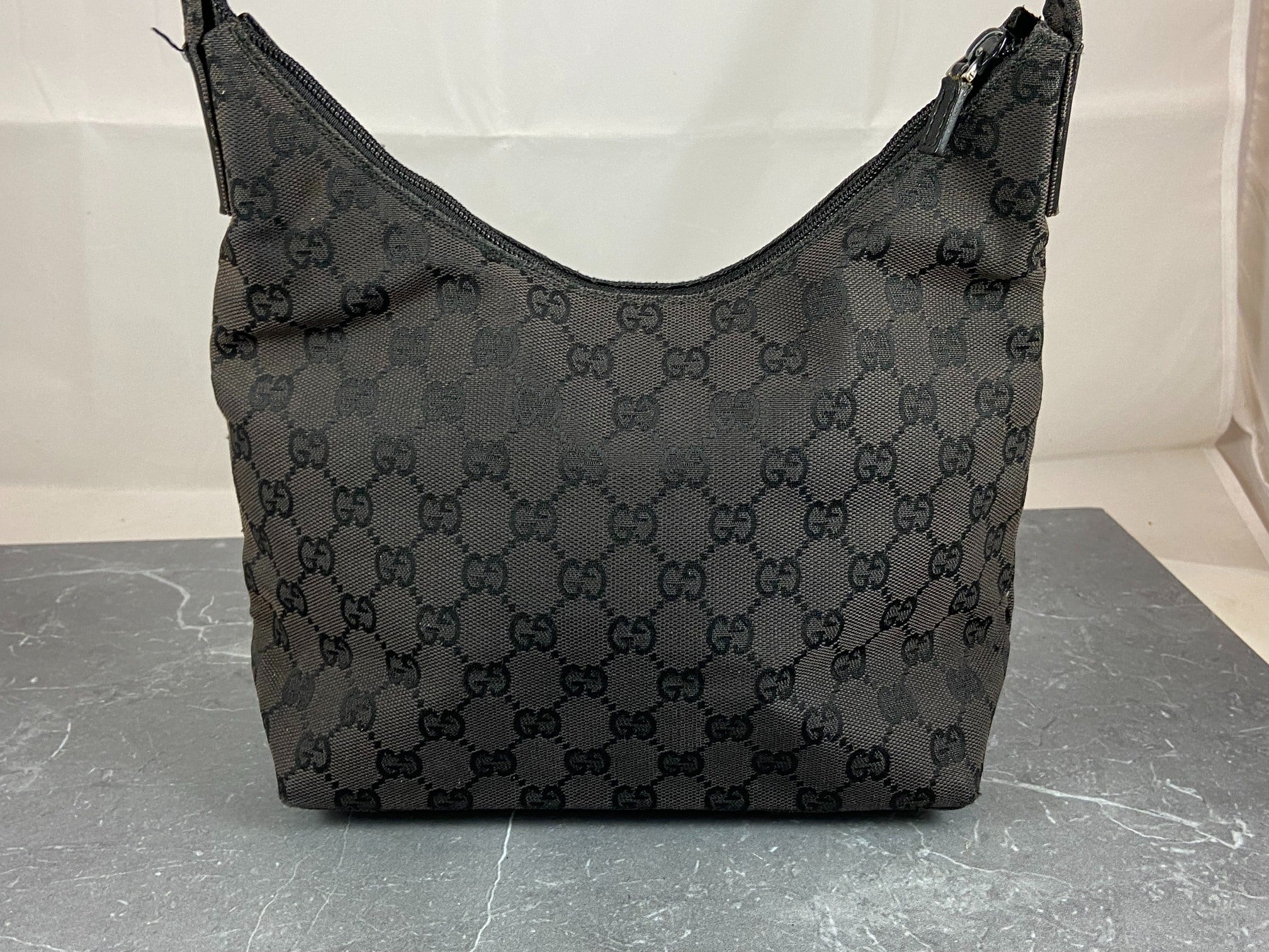 Gucci Hand / Hobo Bag Black GG Monogram
