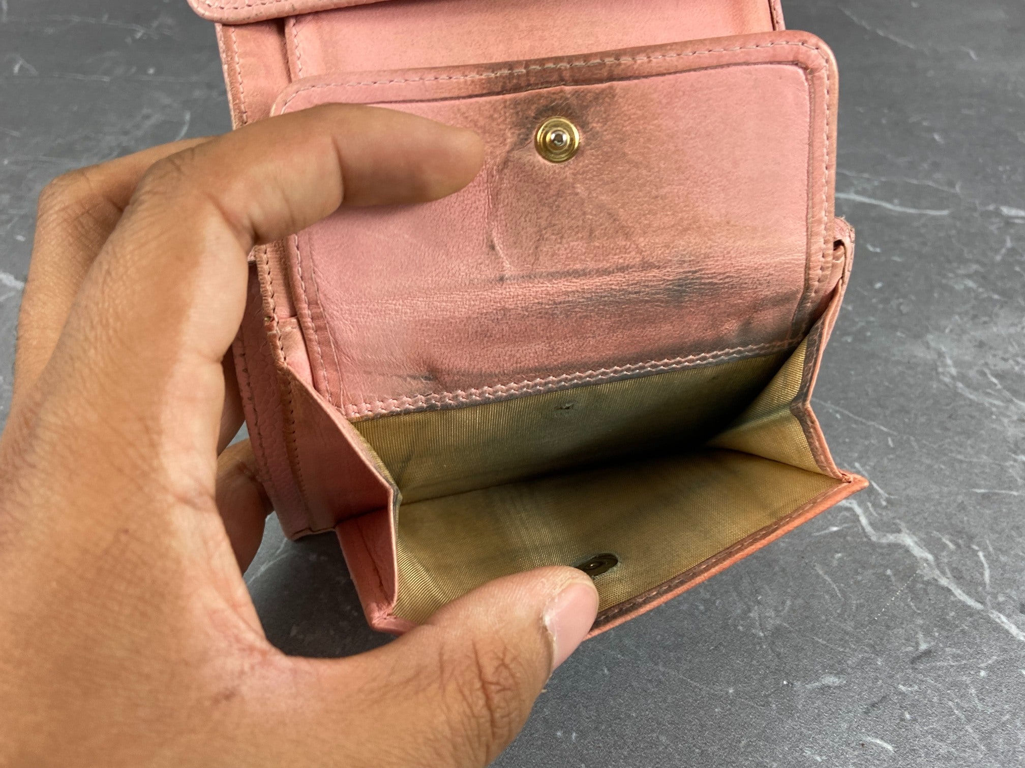 Chanel CC Compact Wallet Pink Caviar Leather