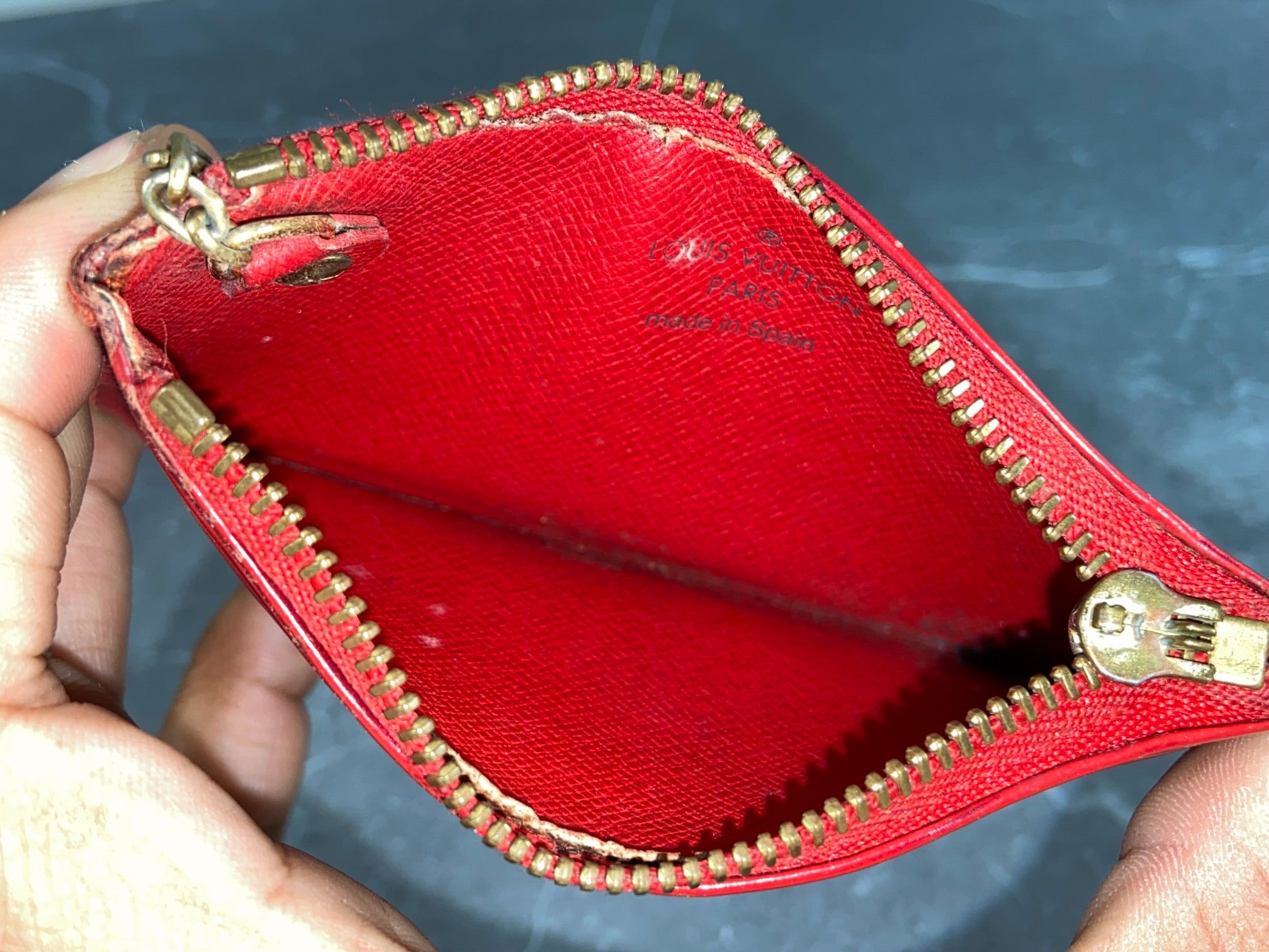 Louis Vuitton Pochette Cles Key Pouch Red Epi Leather