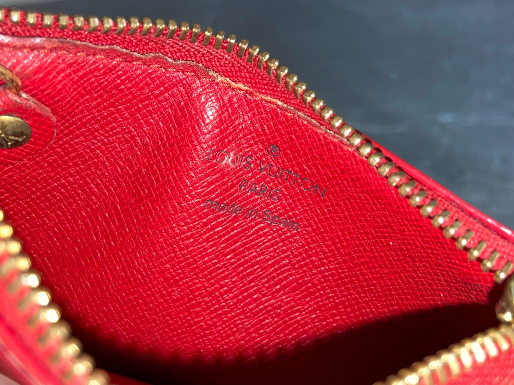 Louis Vuitton Pochette Cles Key Pouch Red Epi Leather