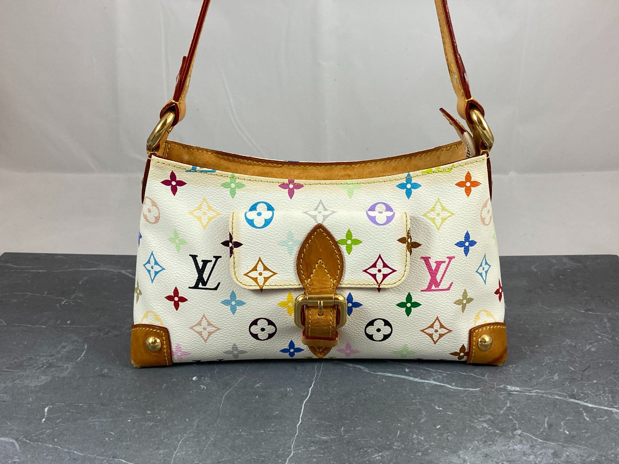 Louis Vuitton Eliza Pochette Takashi Murakami Multicolor White