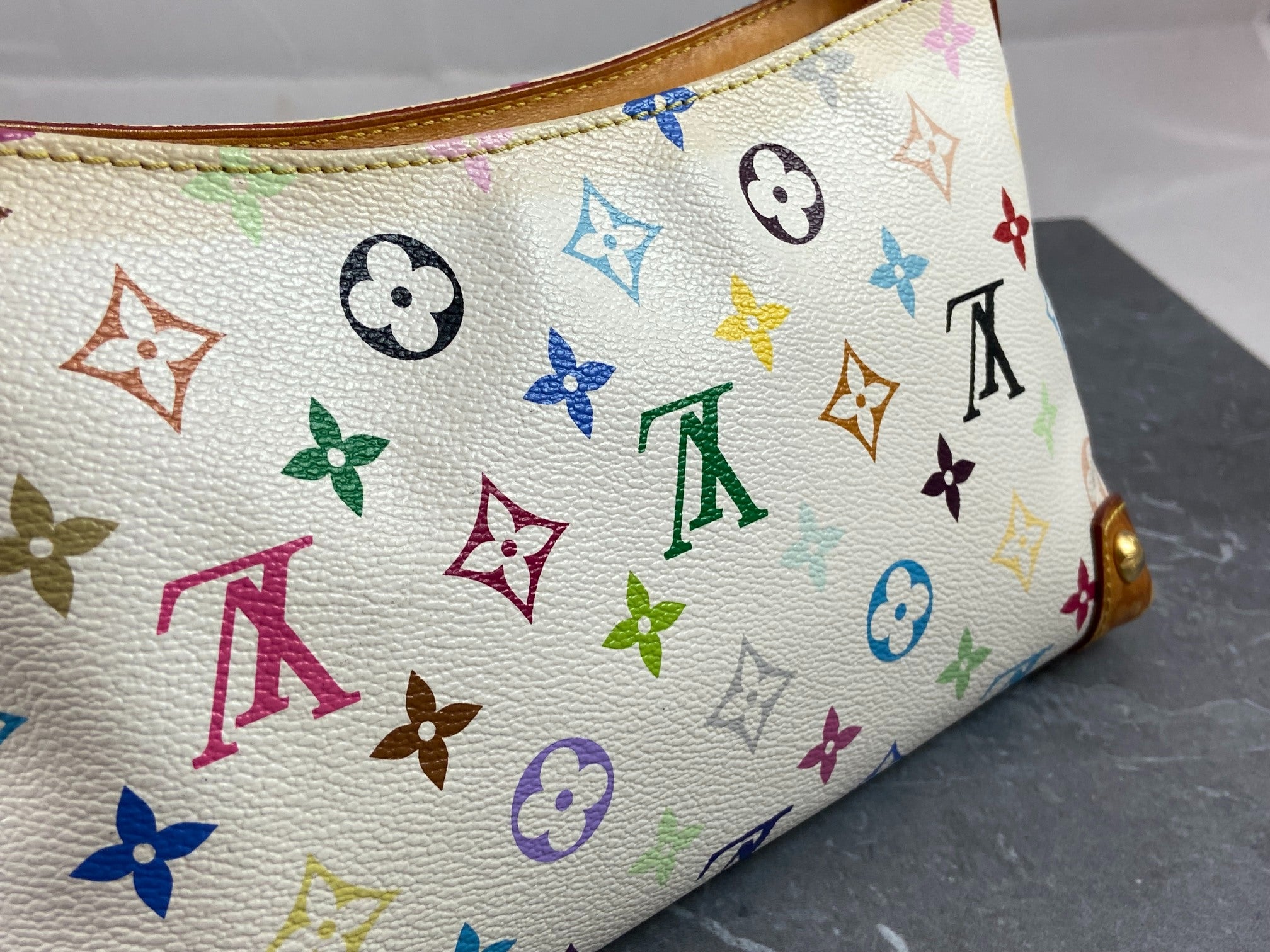 Louis Vuitton Eliza Pochette Takashi Murakami Multicolor White