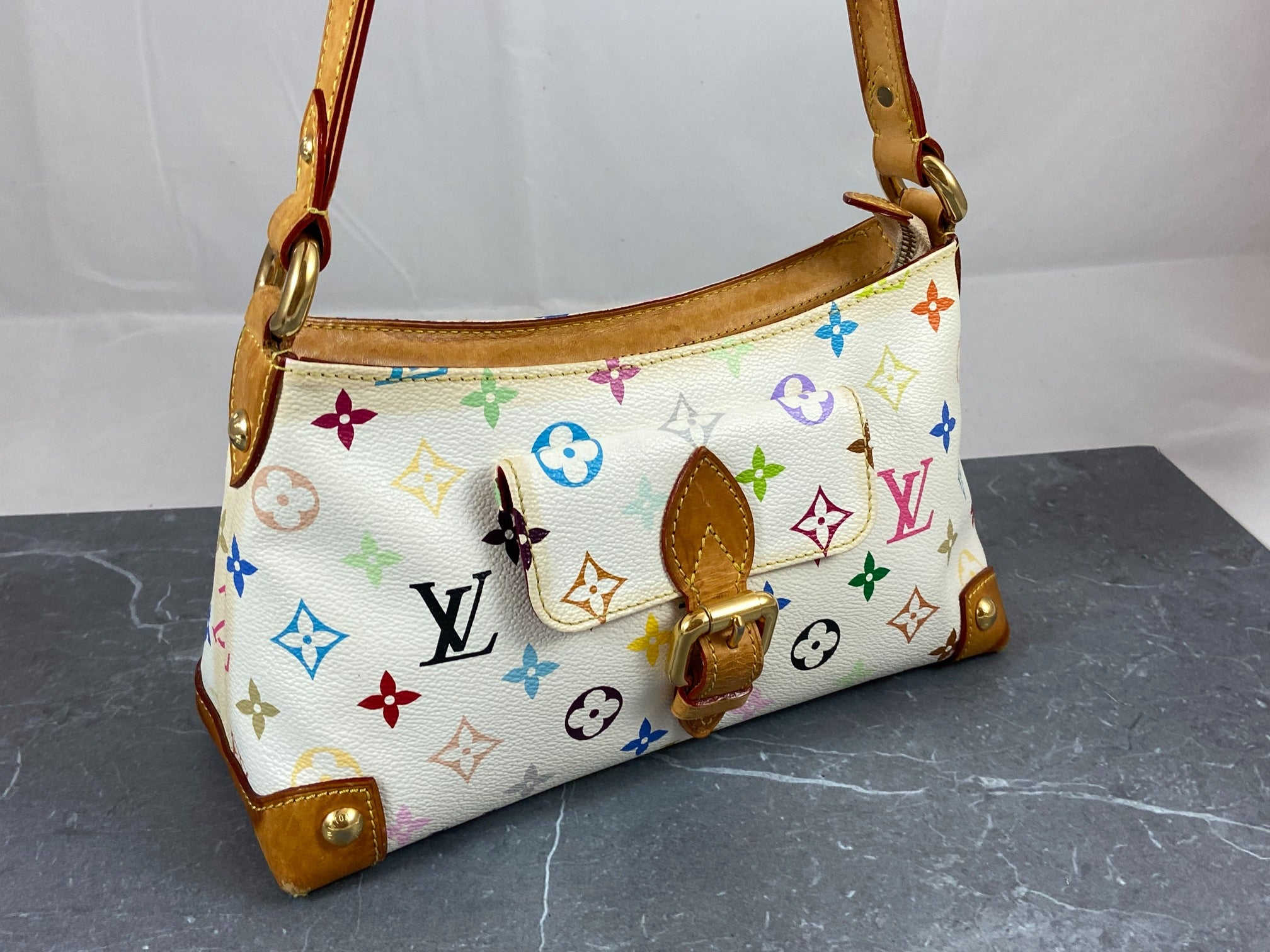 Louis Vuitton Eliza Pochette Takashi Murakami Multicolor White
