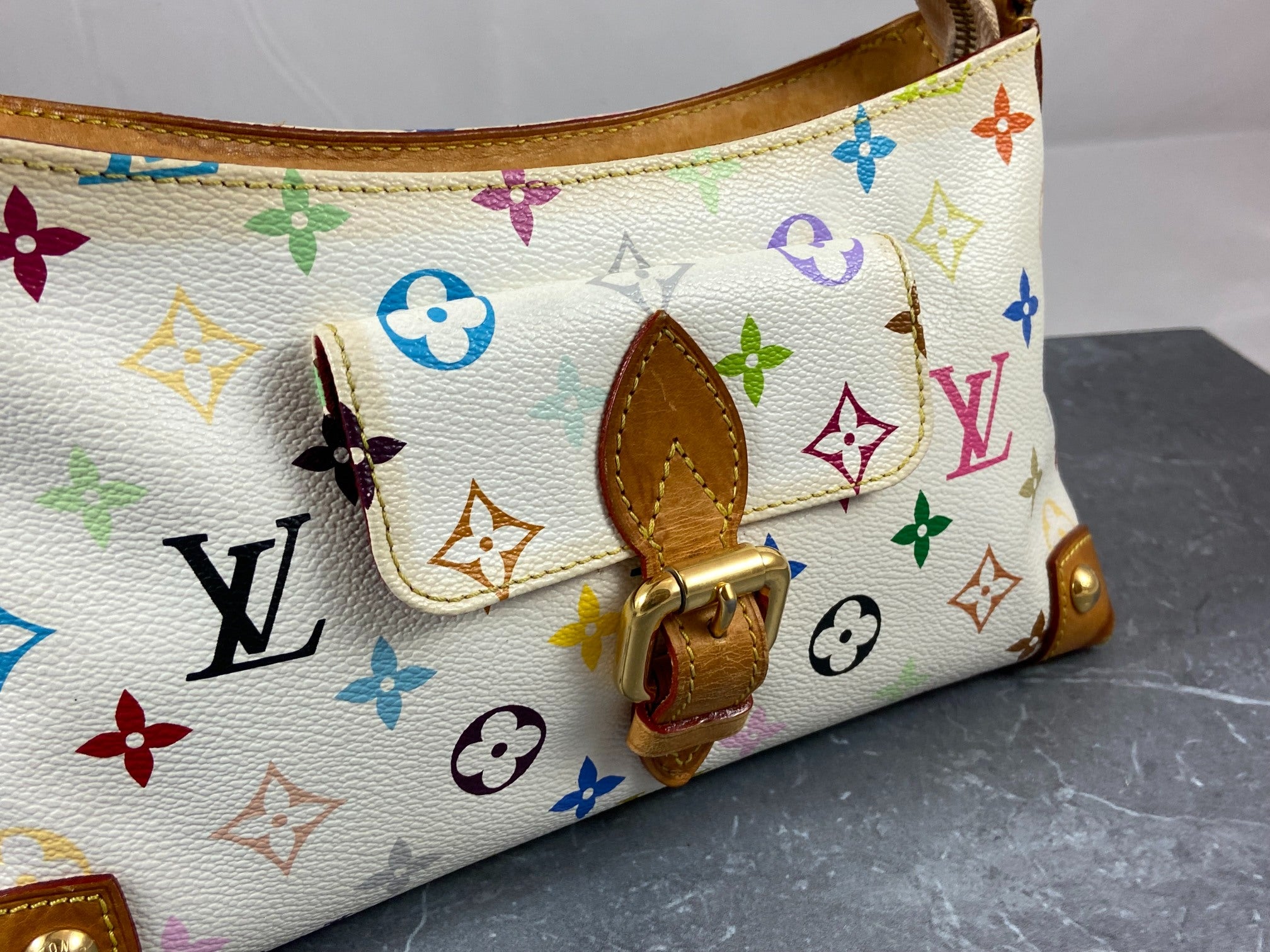 Louis Vuitton Eliza Pochette Takashi Murakami Multicolor White