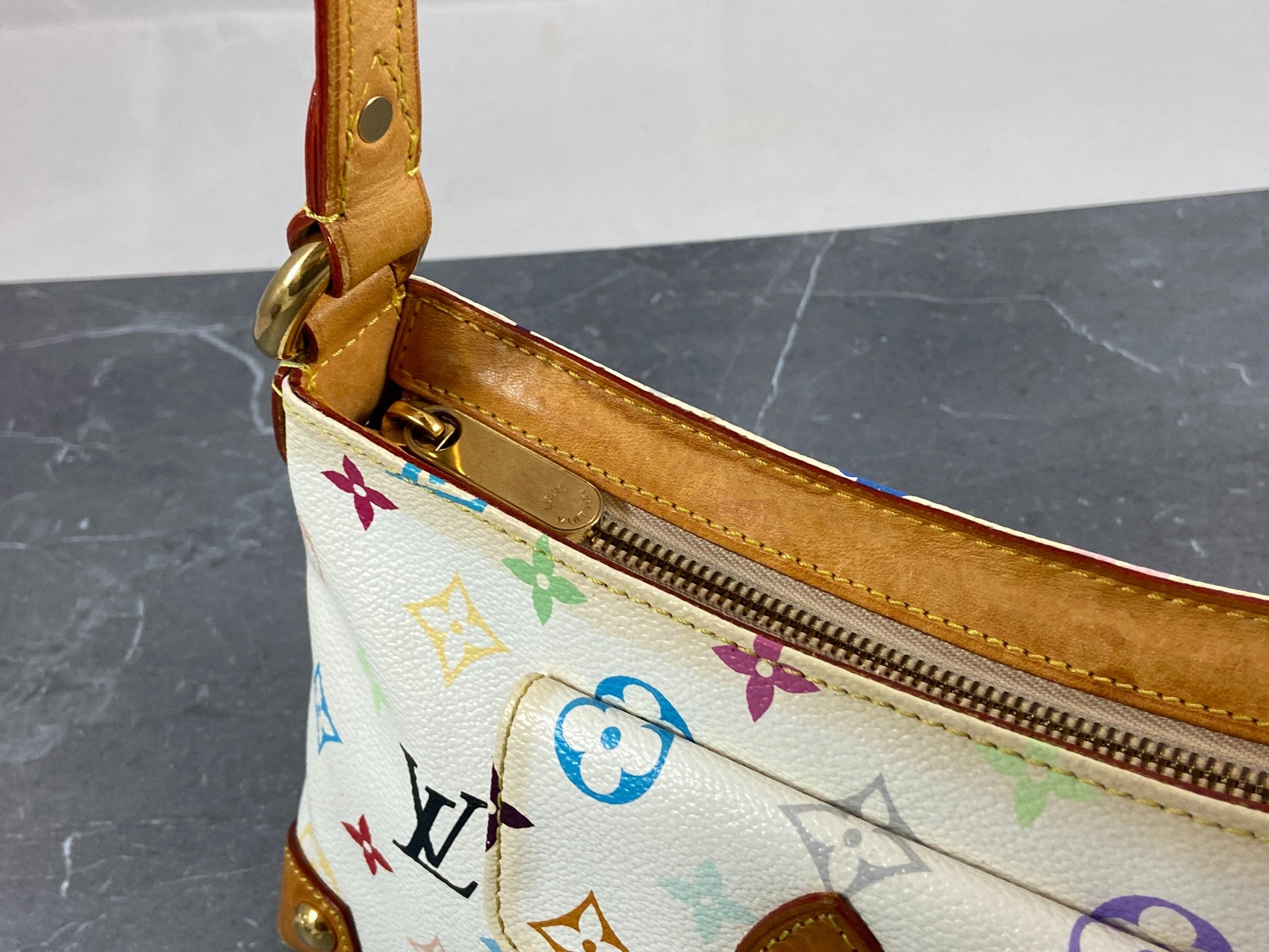 Louis Vuitton Eliza Pochette Takashi Murakami Multicolor White