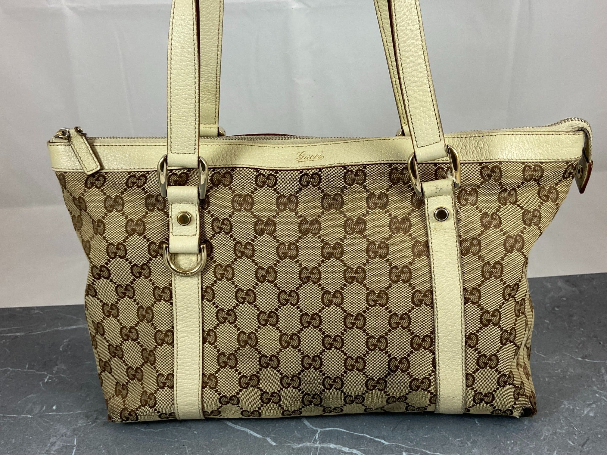 Gucci Abbey Hand / Shopper Bag Grey GG Monogram
