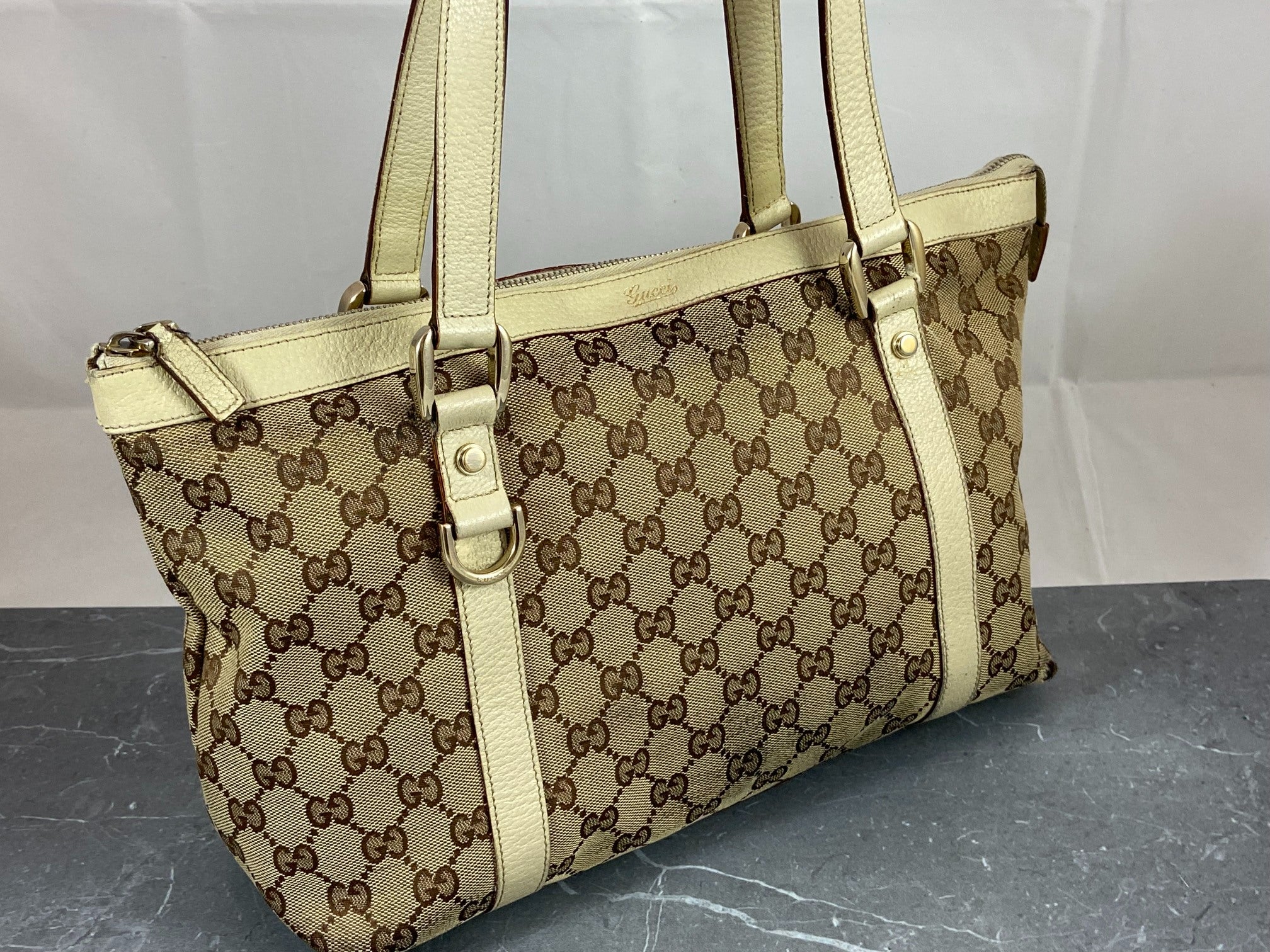 Gucci Abbey Hand / Shopper Bag Grey GG Monogram