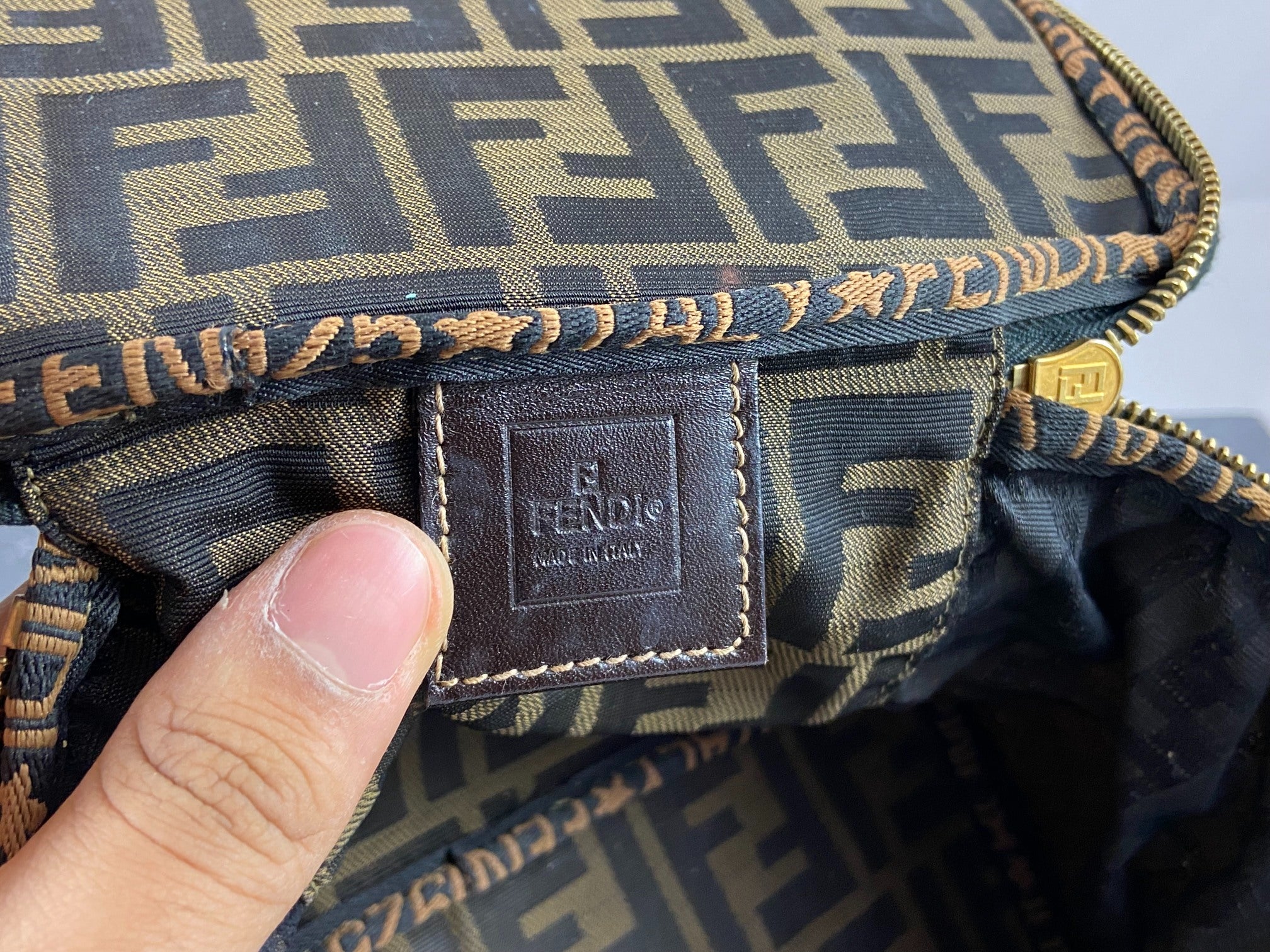 Fendi Vanity Bag Tabacco Brown Zucca Monogram