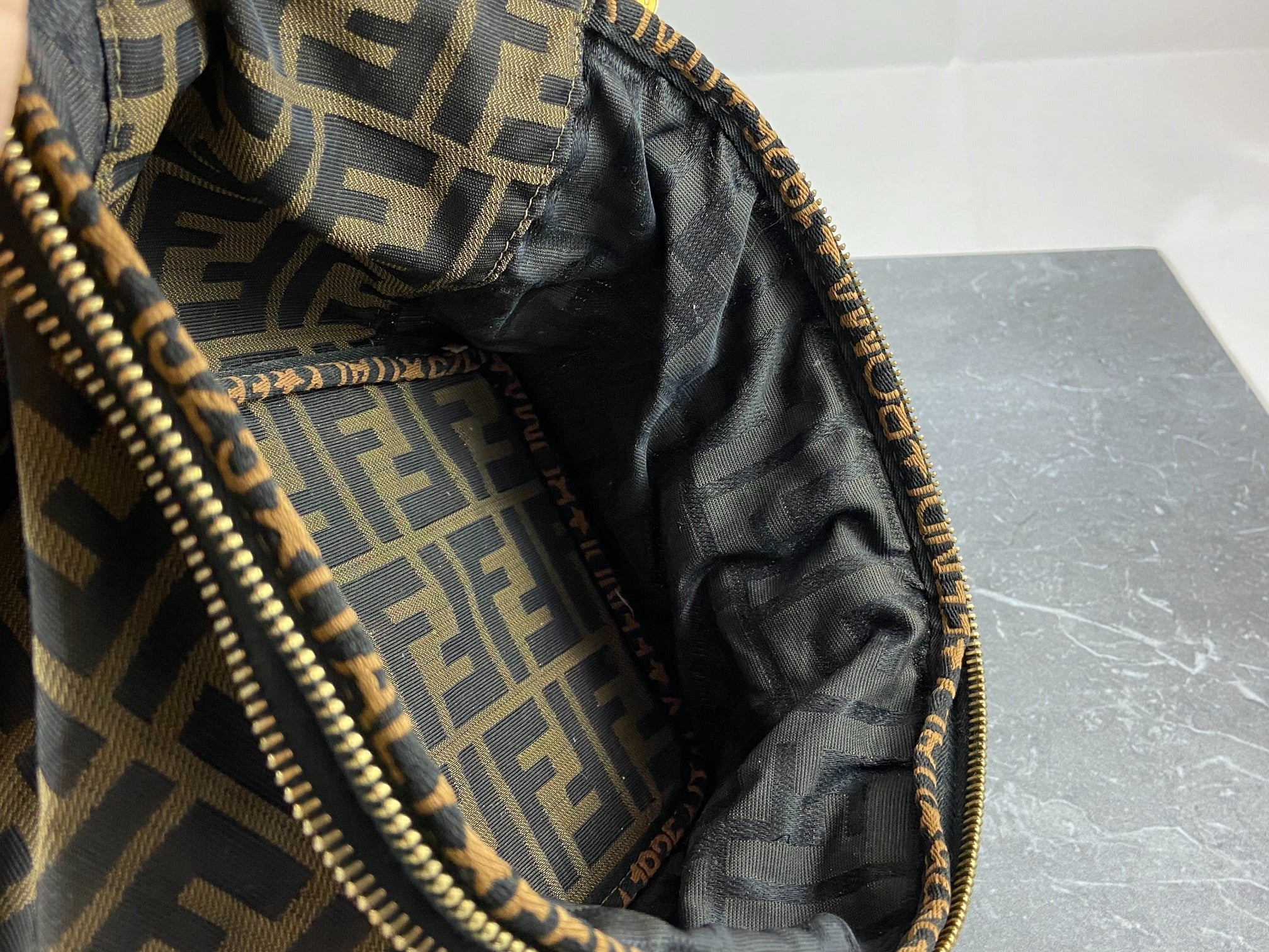 Fendi Vanity Bag Tabacco Brown Zucca Monogram