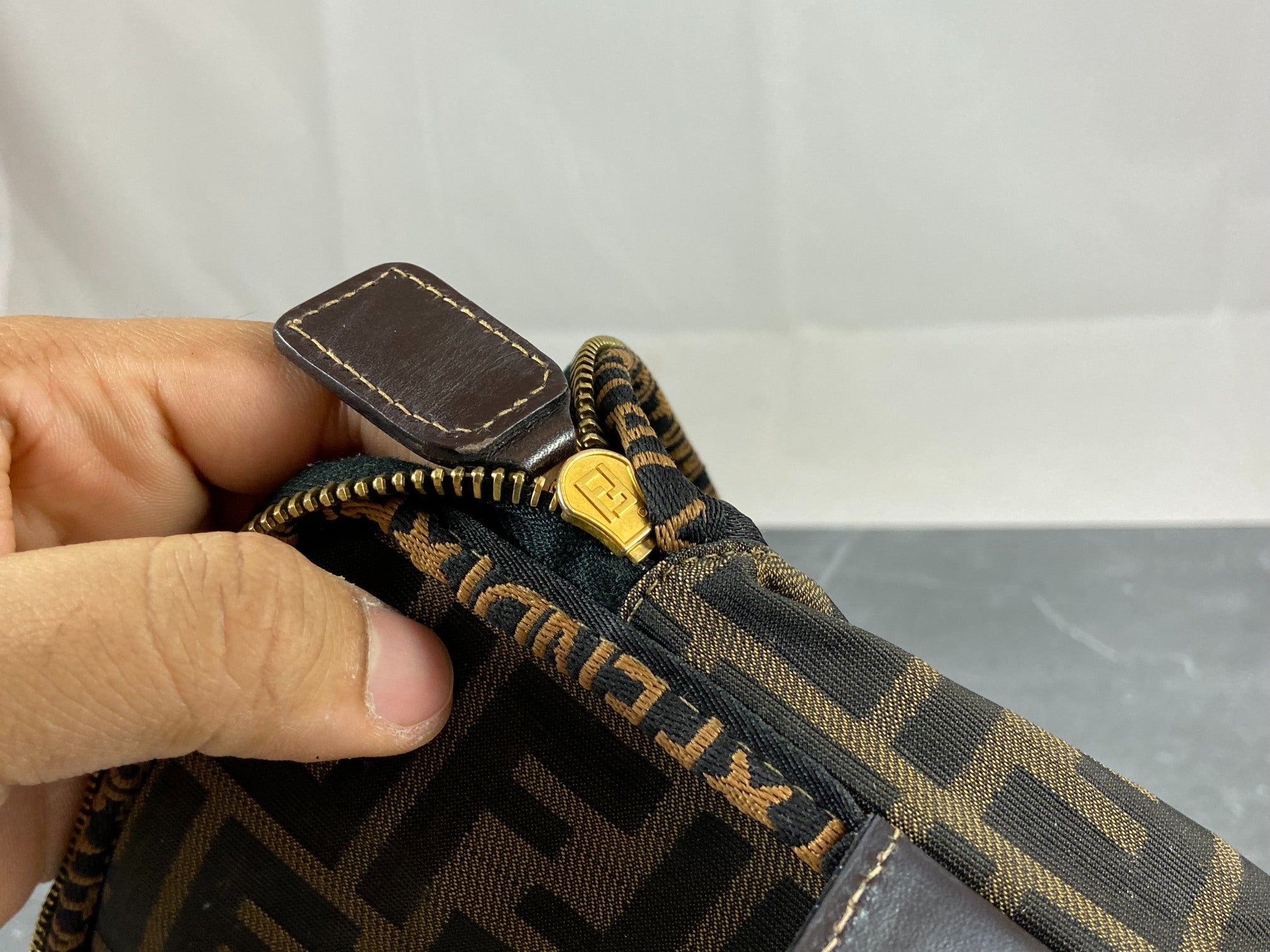 Fendi Vanity Bag Tabacco Brown Zucca Monogram