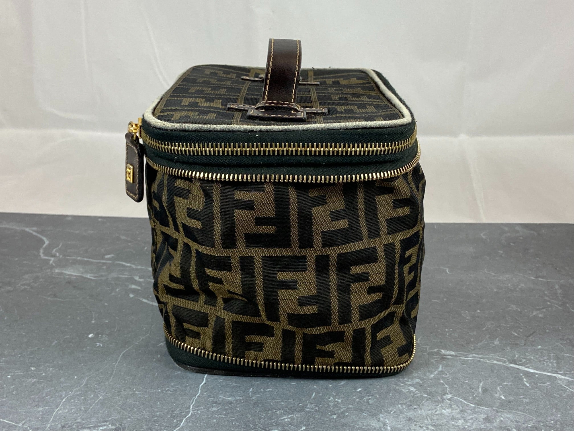 Fendi Vanity Bag Tabacco Brown Zucca Monogram