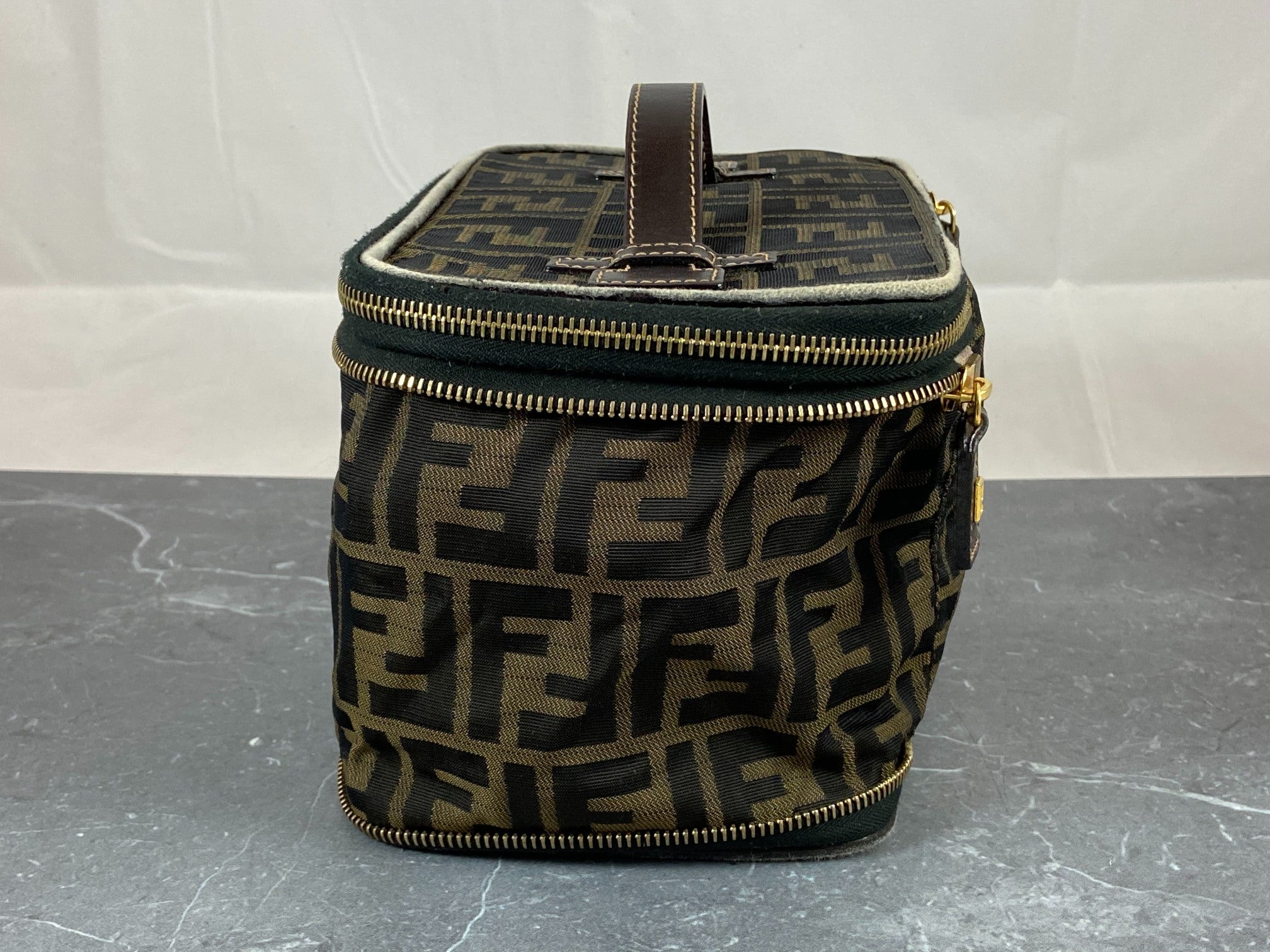 Fendi Vanity Bag Tabacco Brown Zucca Monogram