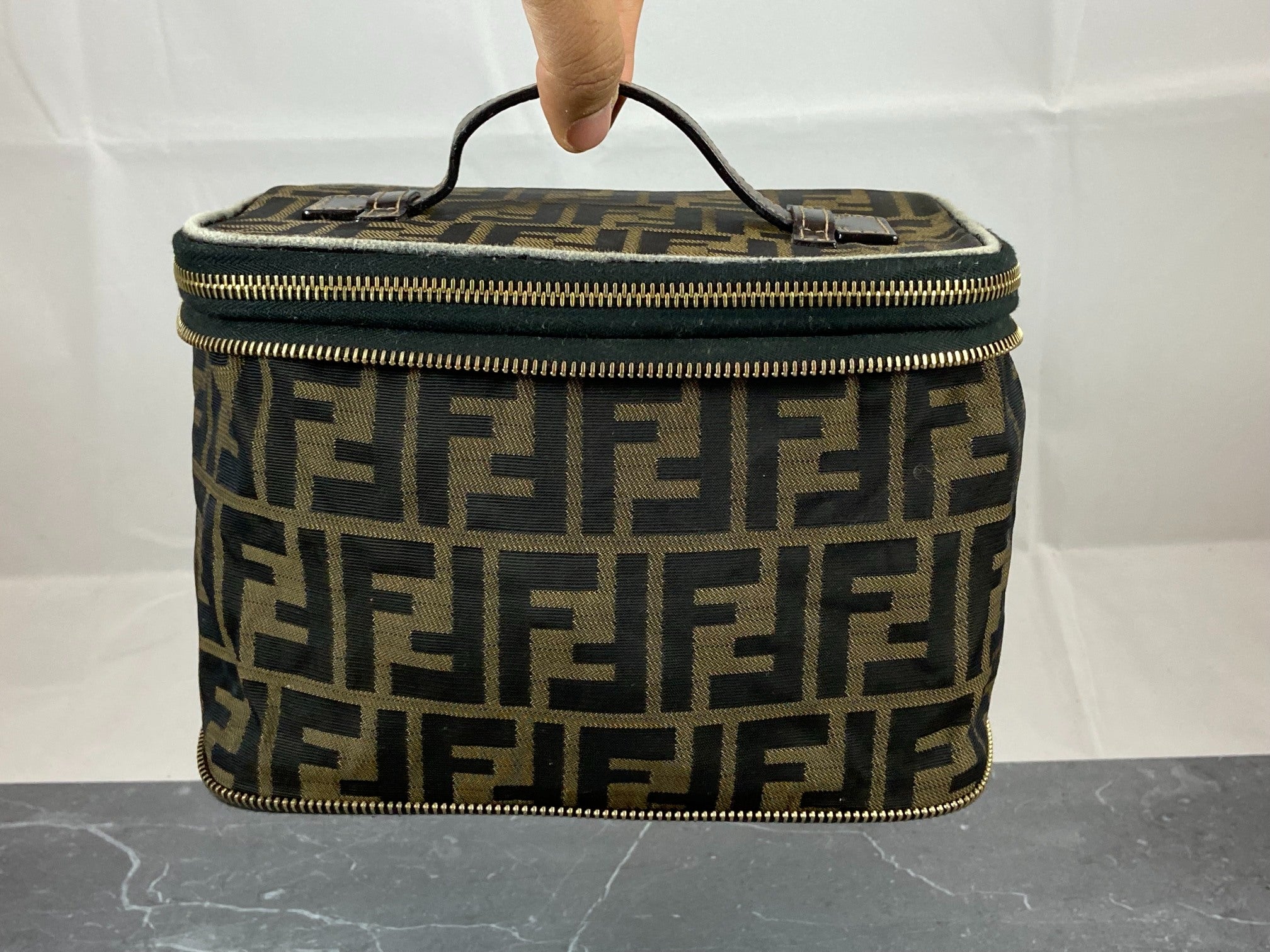 Fendi Vanity Bag Tabacco Brown Zucca Monogram