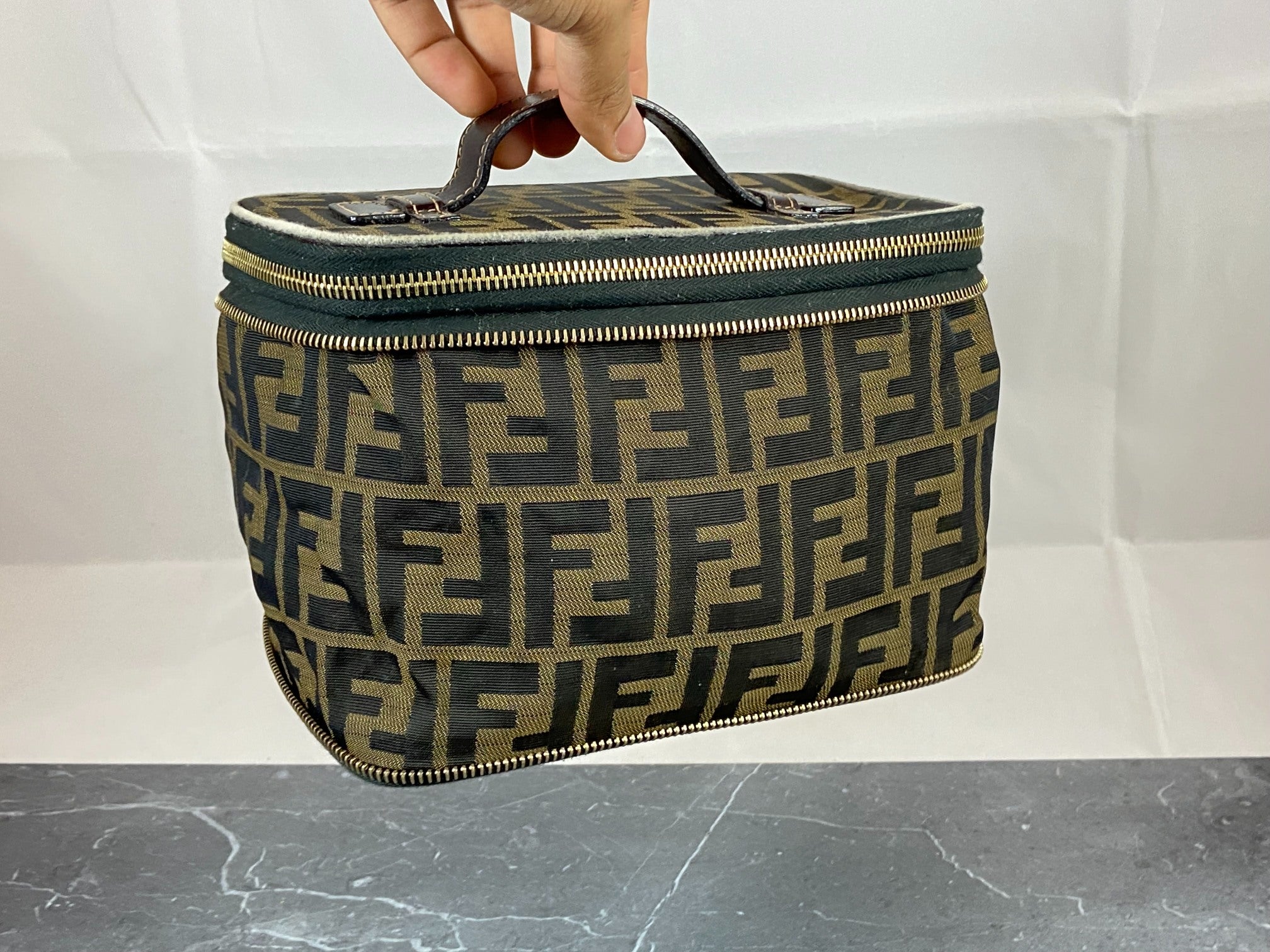 Fendi Vanity Bag Tabacco Brown Zucca Monogram
