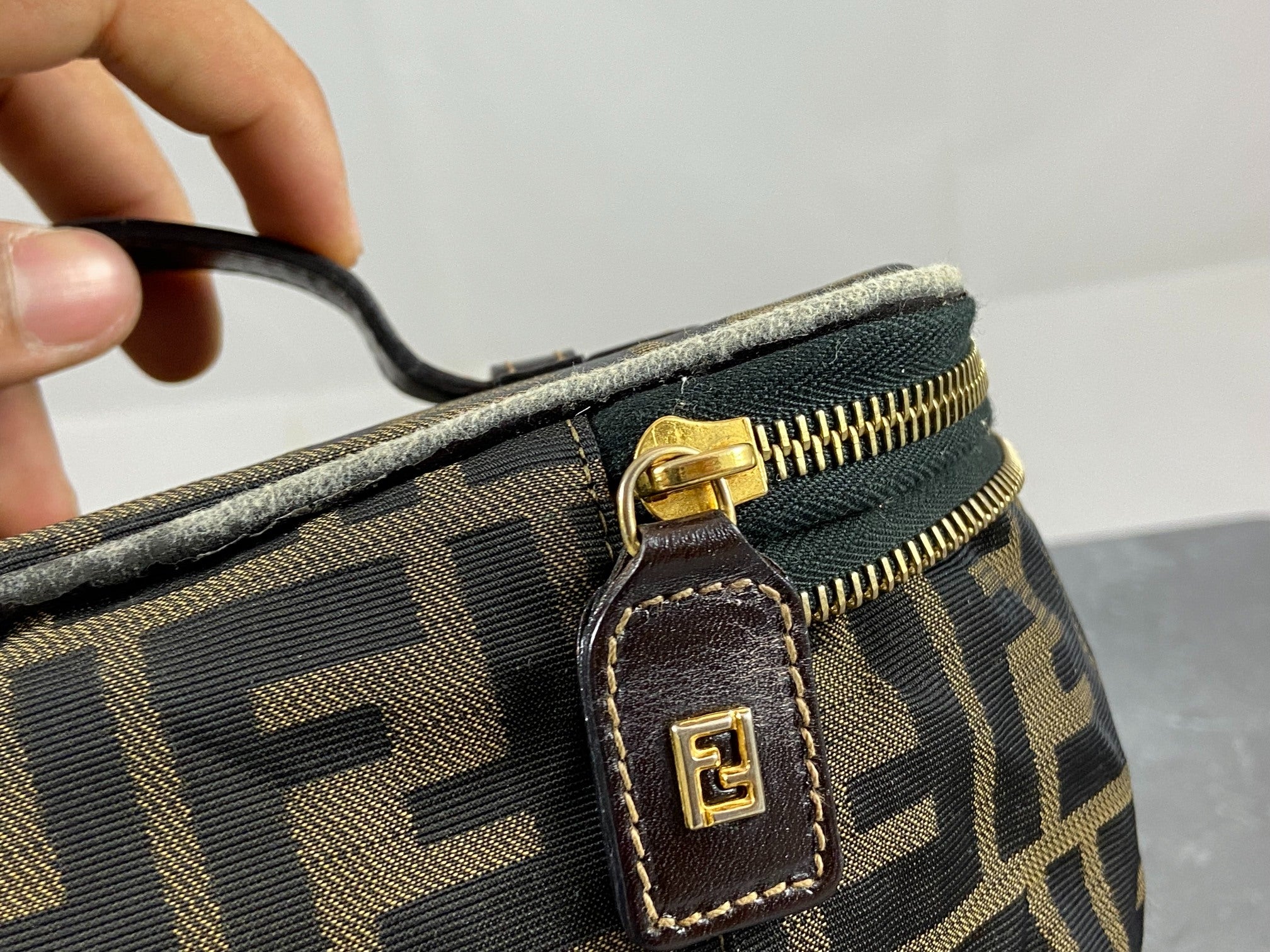 Fendi Vanity Bag Tabacco Brown Zucca Monogram