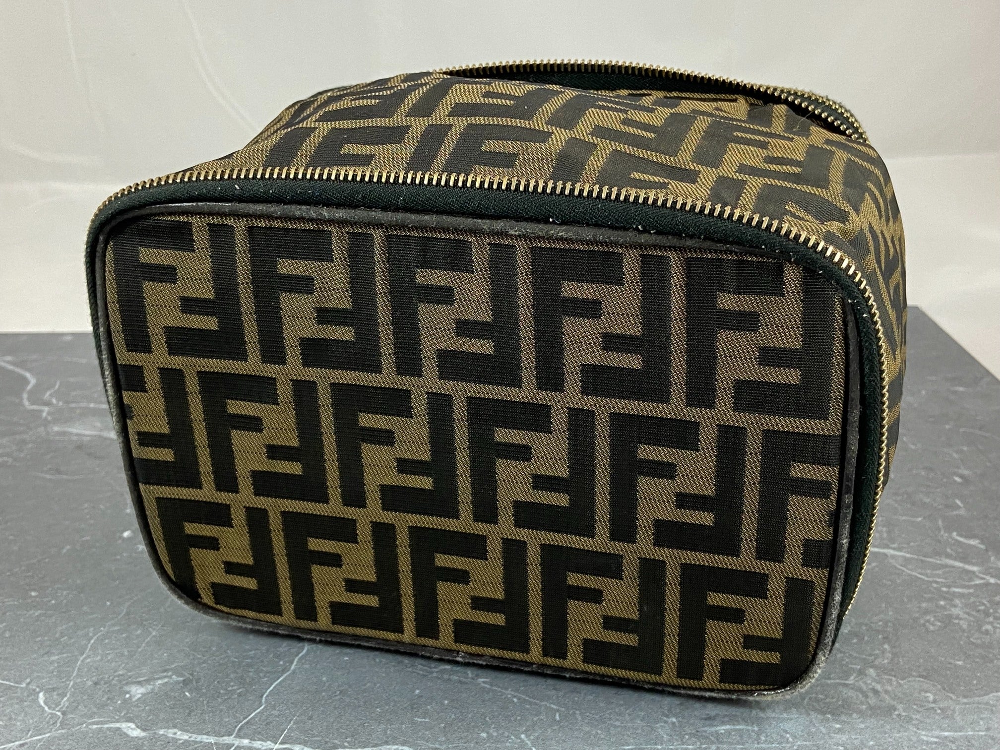 Fendi Vanity Bag Tabacco Brown Zucca Monogram